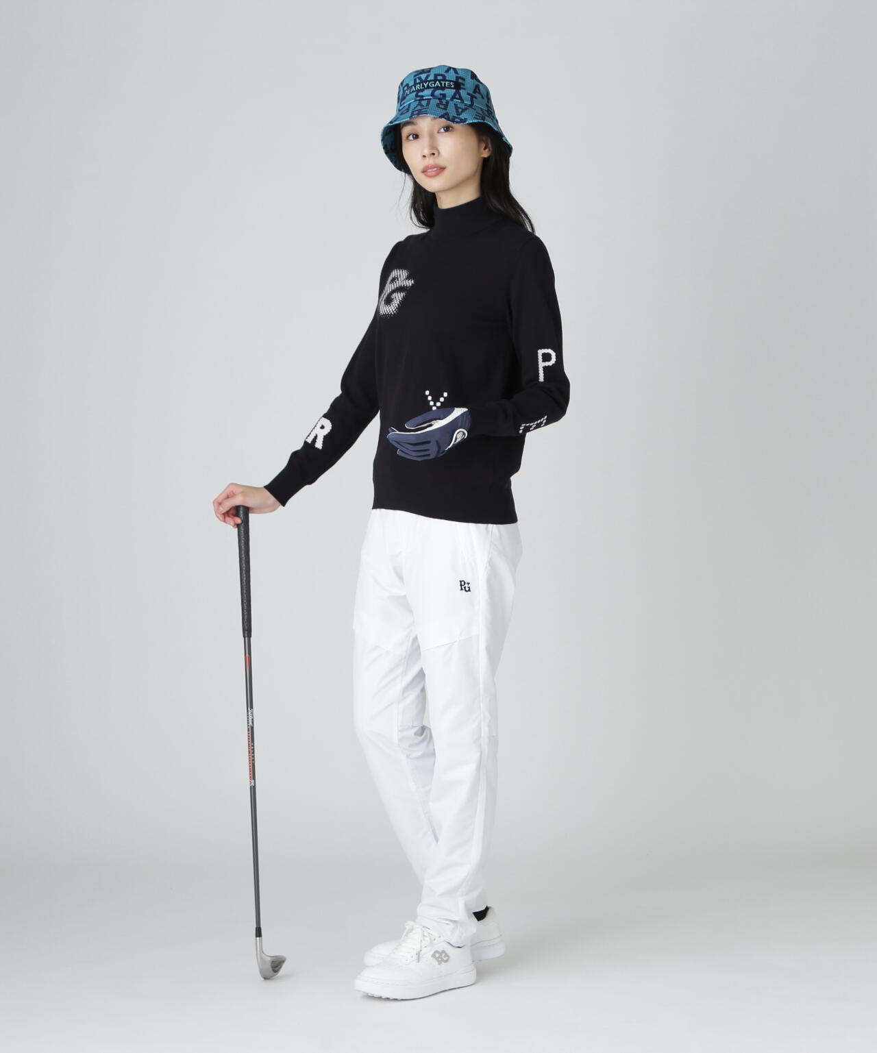 12G部分ジャガードカシミヤタッチコットンハイネックニットプル