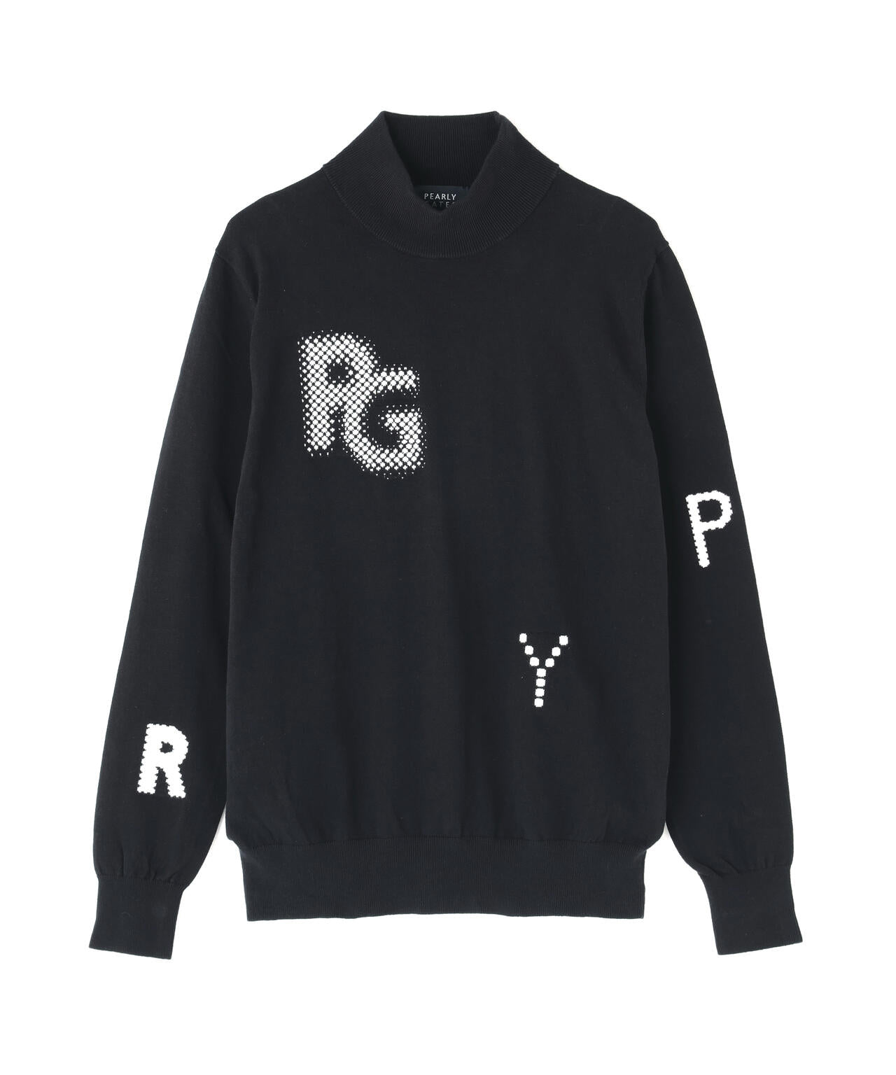 12G部分ジャガードカシミヤタッチコットンハイネックニットプル