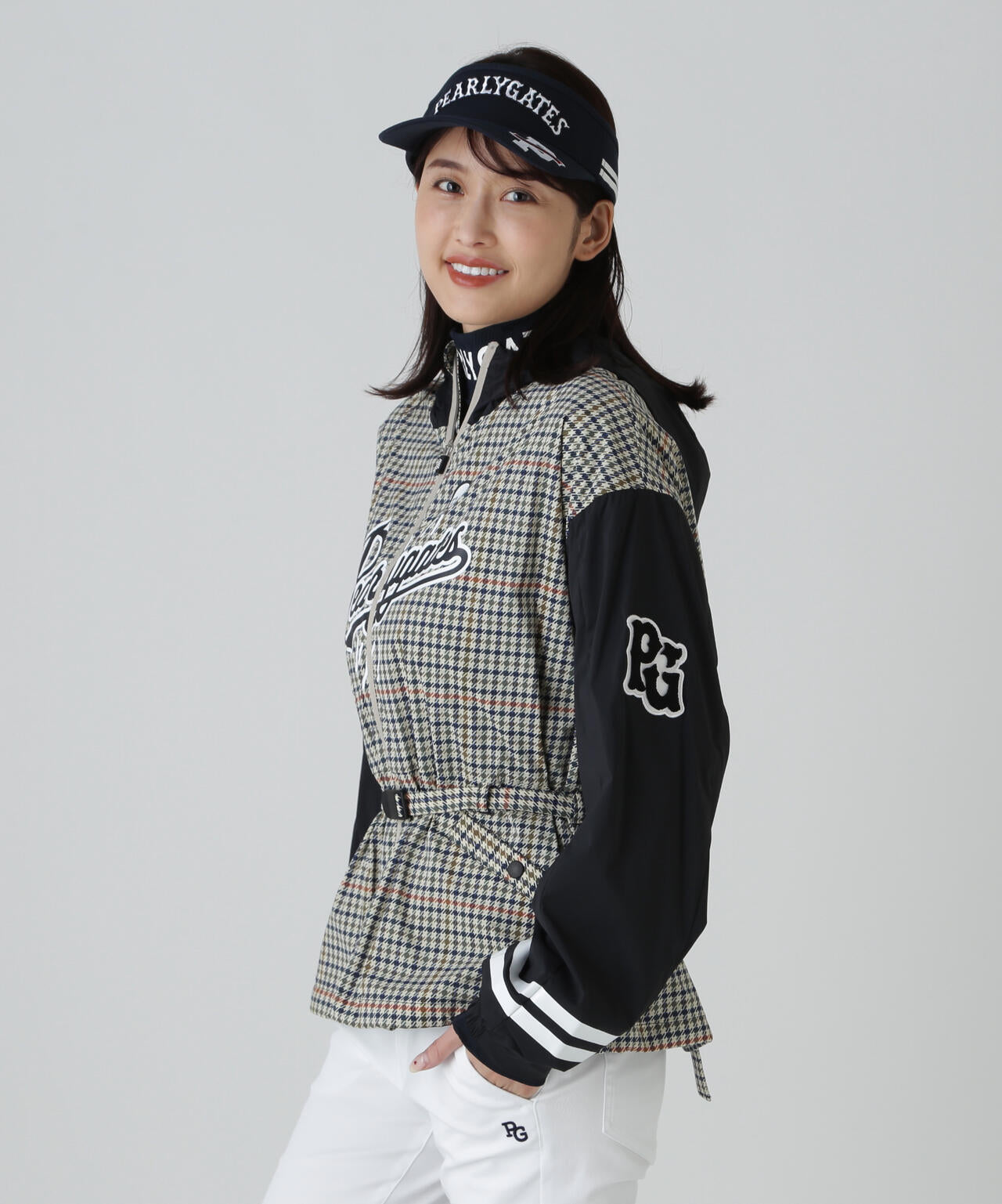 30dナイロンストレッチタフタフーディジャケット ＜ガンクラブチェック