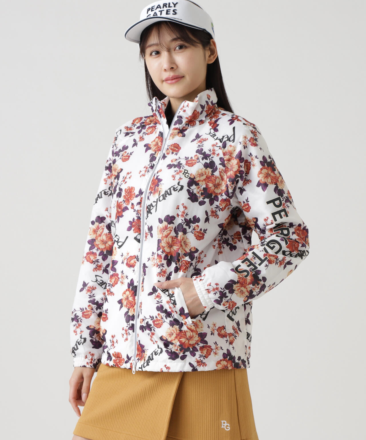 Peミニリップ中綿ジップアップブルゾン ＜繊細花柄＞ | PEARLY GATES