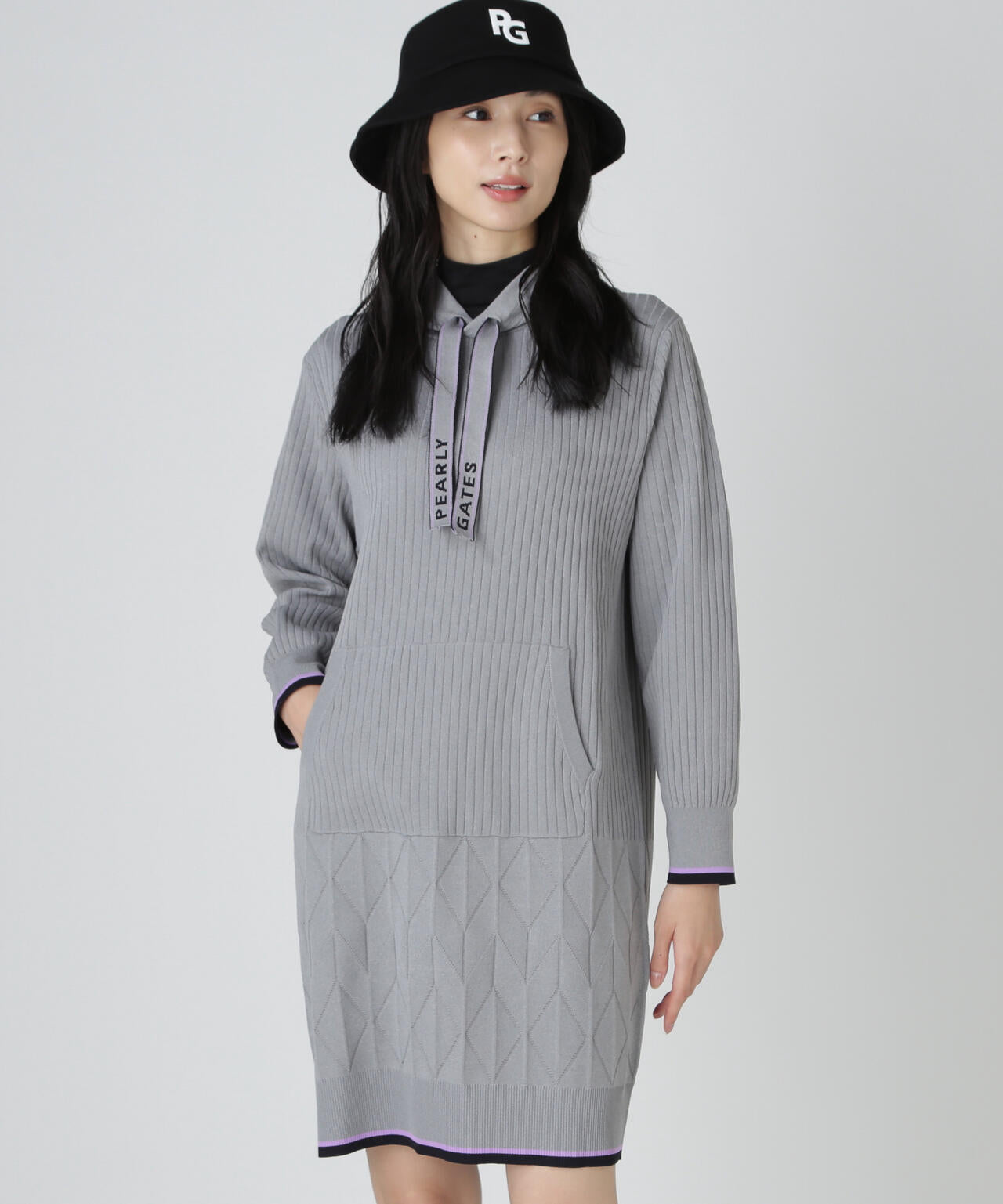 ポリエステルヤーンmmフーディニットワンピース | PEARLY GATES