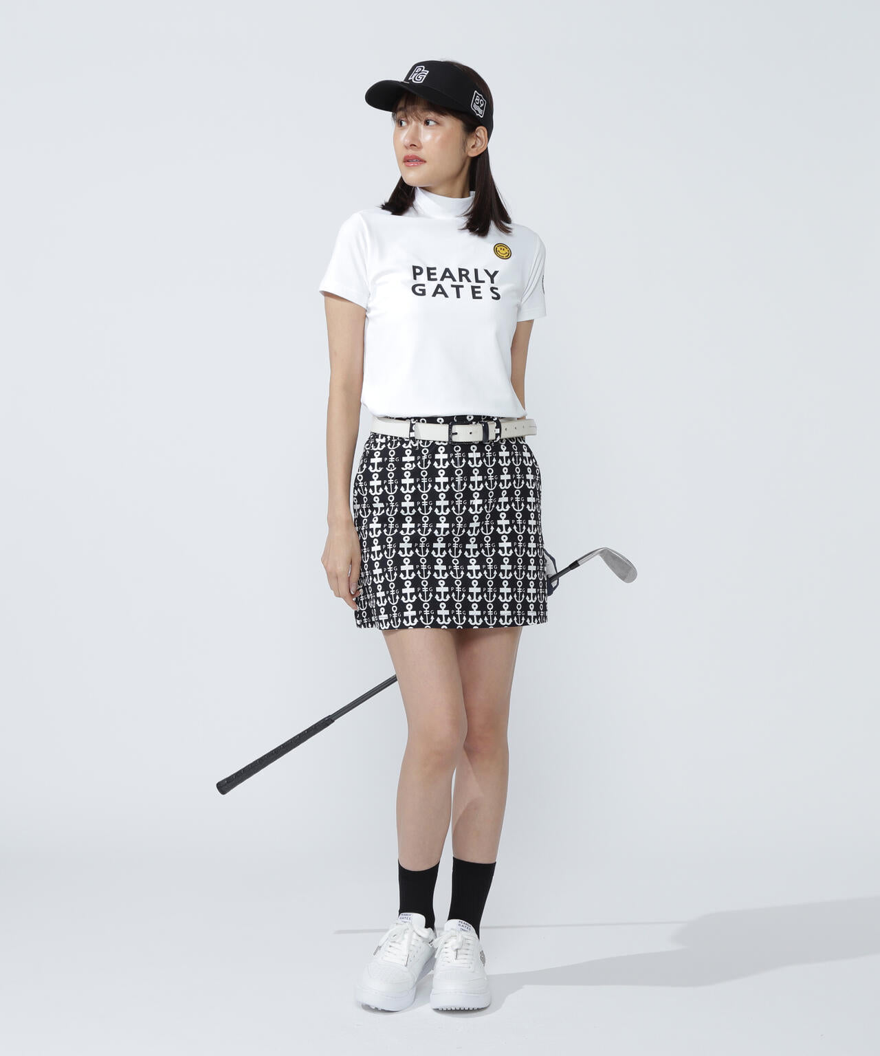 Nyストレッチドビースカート ＜ロゴアンカー柄＞ | PEARLY GATES