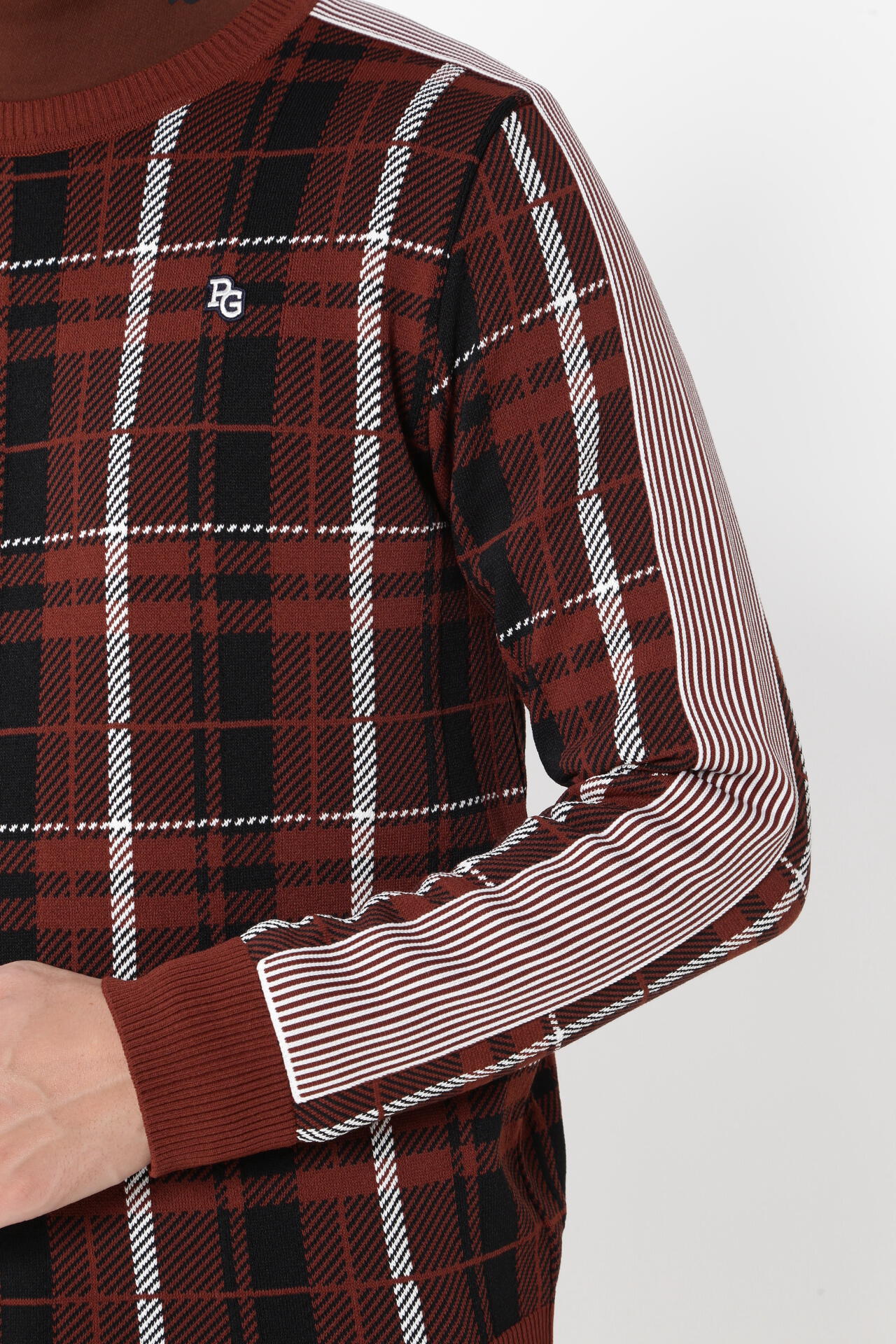 クルーネックニットプルオーバー ＜CHECKシリーズ＞ | PEARLY GATES