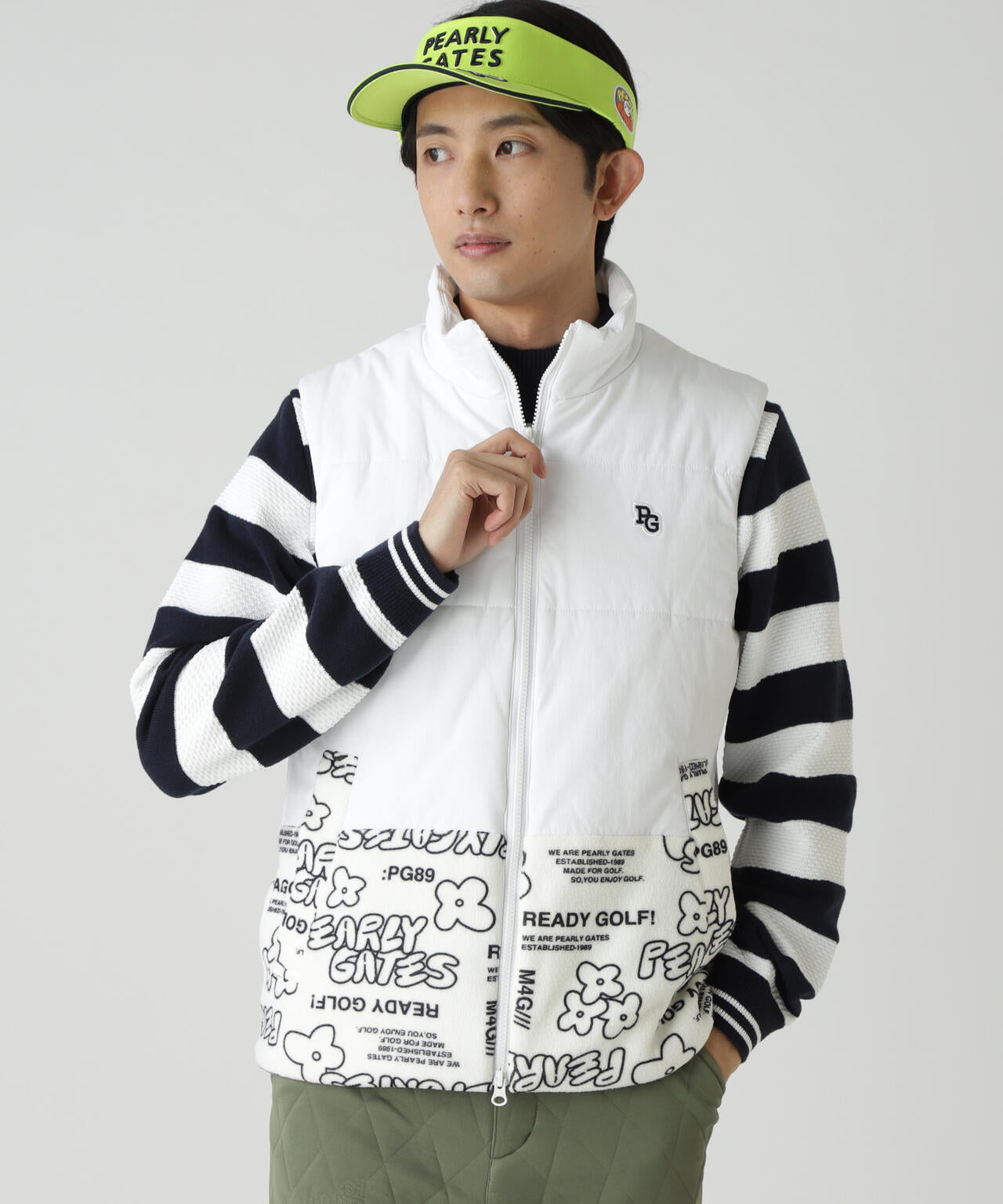 PEARLY GATES 中綿 フルジップベスト フード付き サイズ4 パーリー