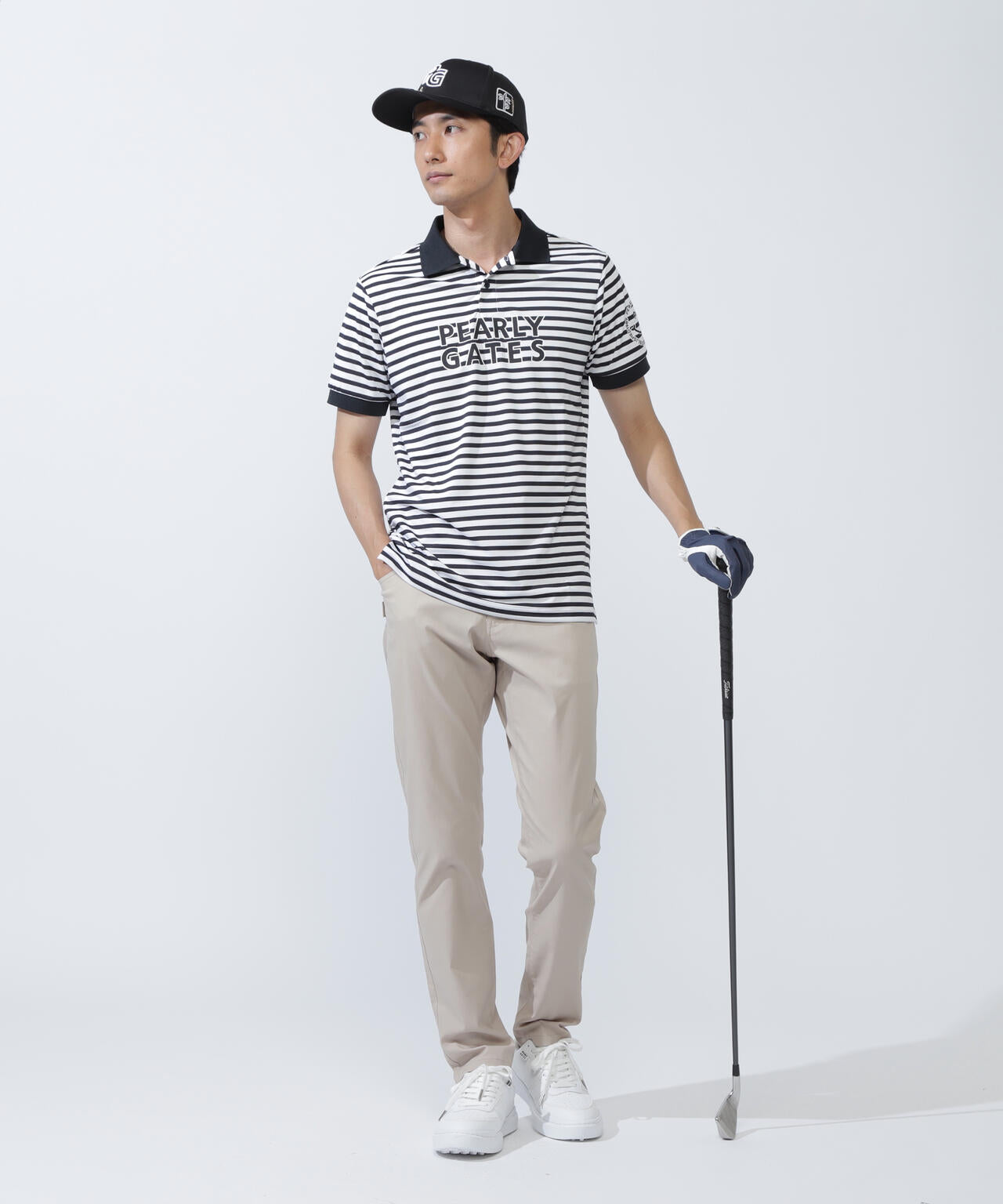 PG is PG ハイゲージストレッチBOXカノコ半袖ポロシャツ ＜ボーダー柄