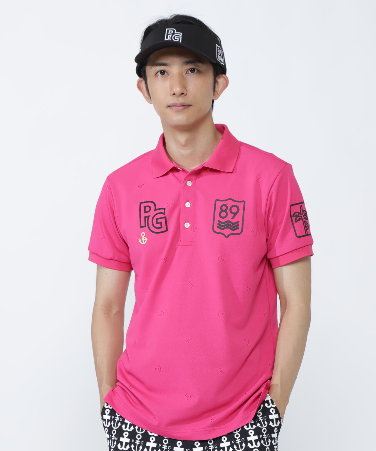 ストレッチカノコアンカージャガード半袖ポロシャツ | PEARLY GATES