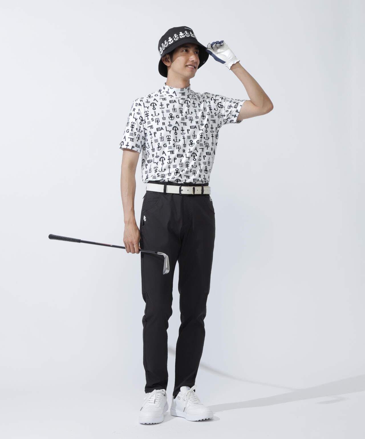 新品パーリーゲイツ モックネック シャツ ゴルフウェア golf チェック