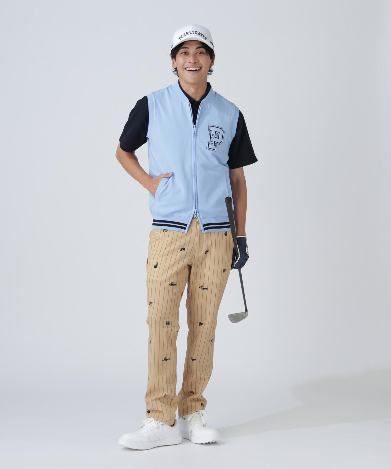 ジャガードリバーシブル フルジップニットベスト | PEARLY GATES