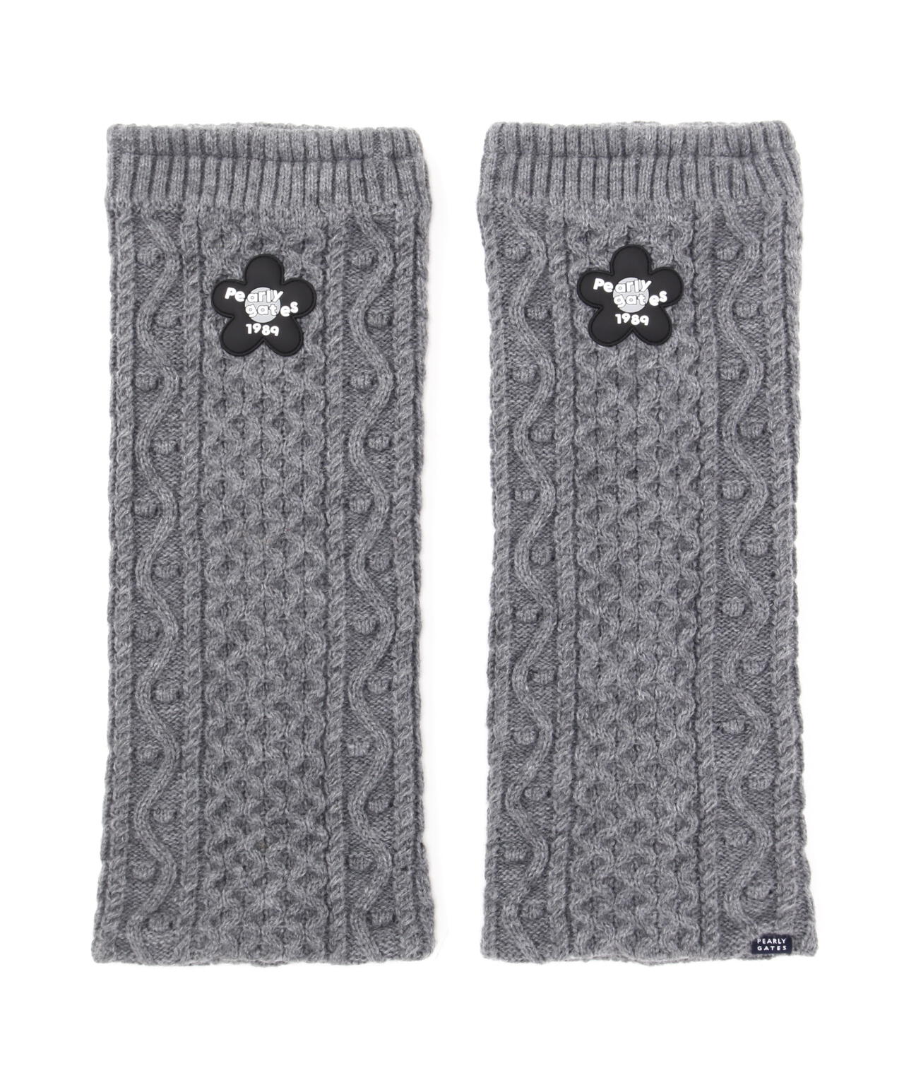 フラワーワッペンアラン編みニットレッグウォーマー (LADIES) | PEARLY