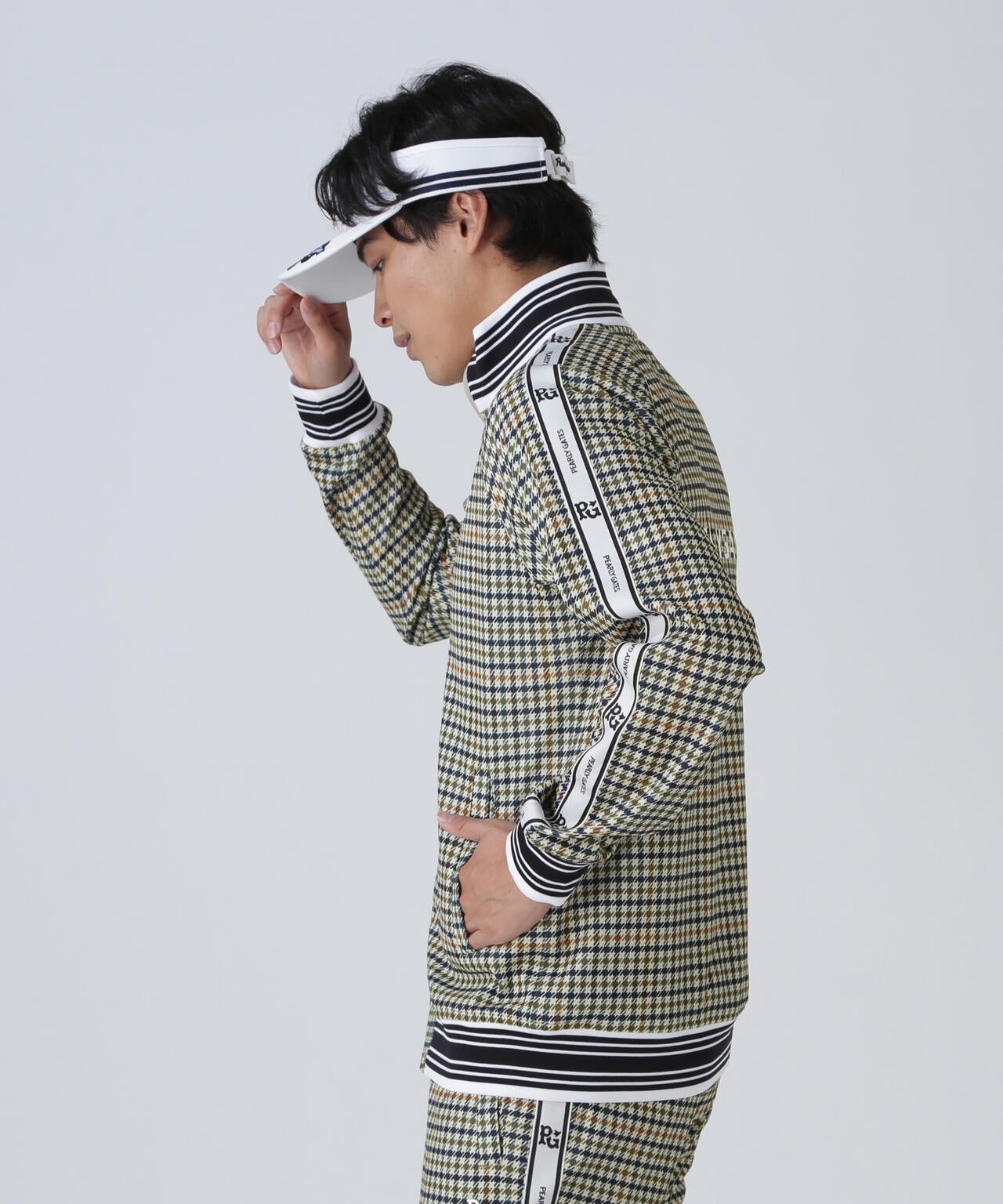 パーリーゲイツ PEARLYGATES ジップジャケット チェック グリーン M