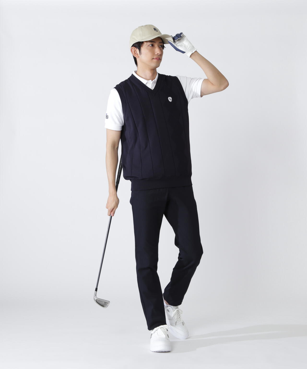 アラン柄リバーシブルVネックニットベスト | PEARLY GATES（パーリー