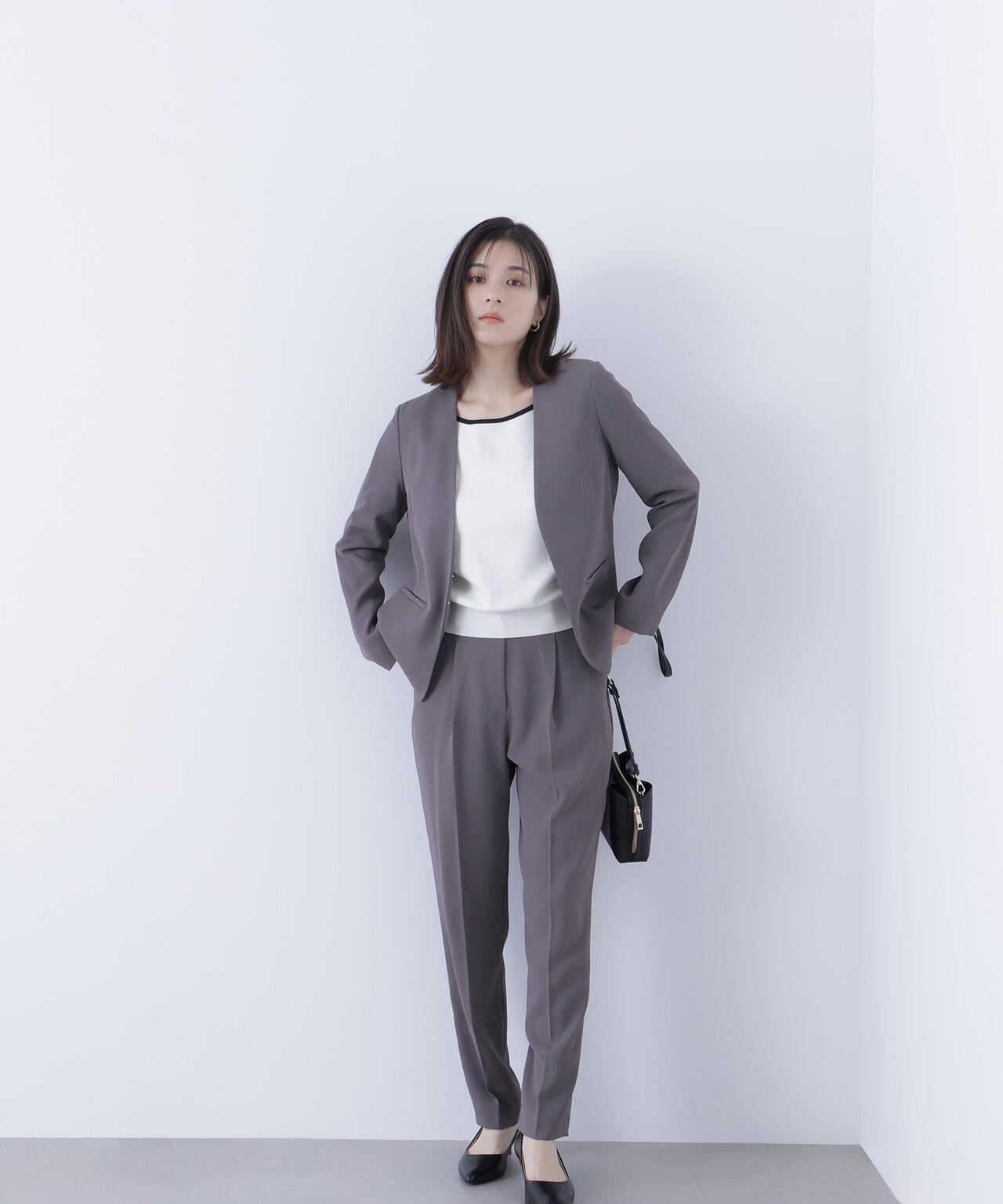 ストレッチツイルセットアップシリーズ ノーカラージャケット