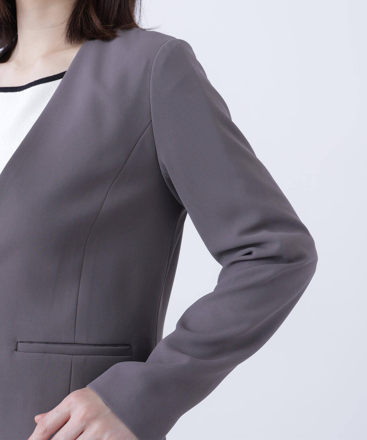 ストレッチツイルセットアップシリーズ ノーカラージャケット