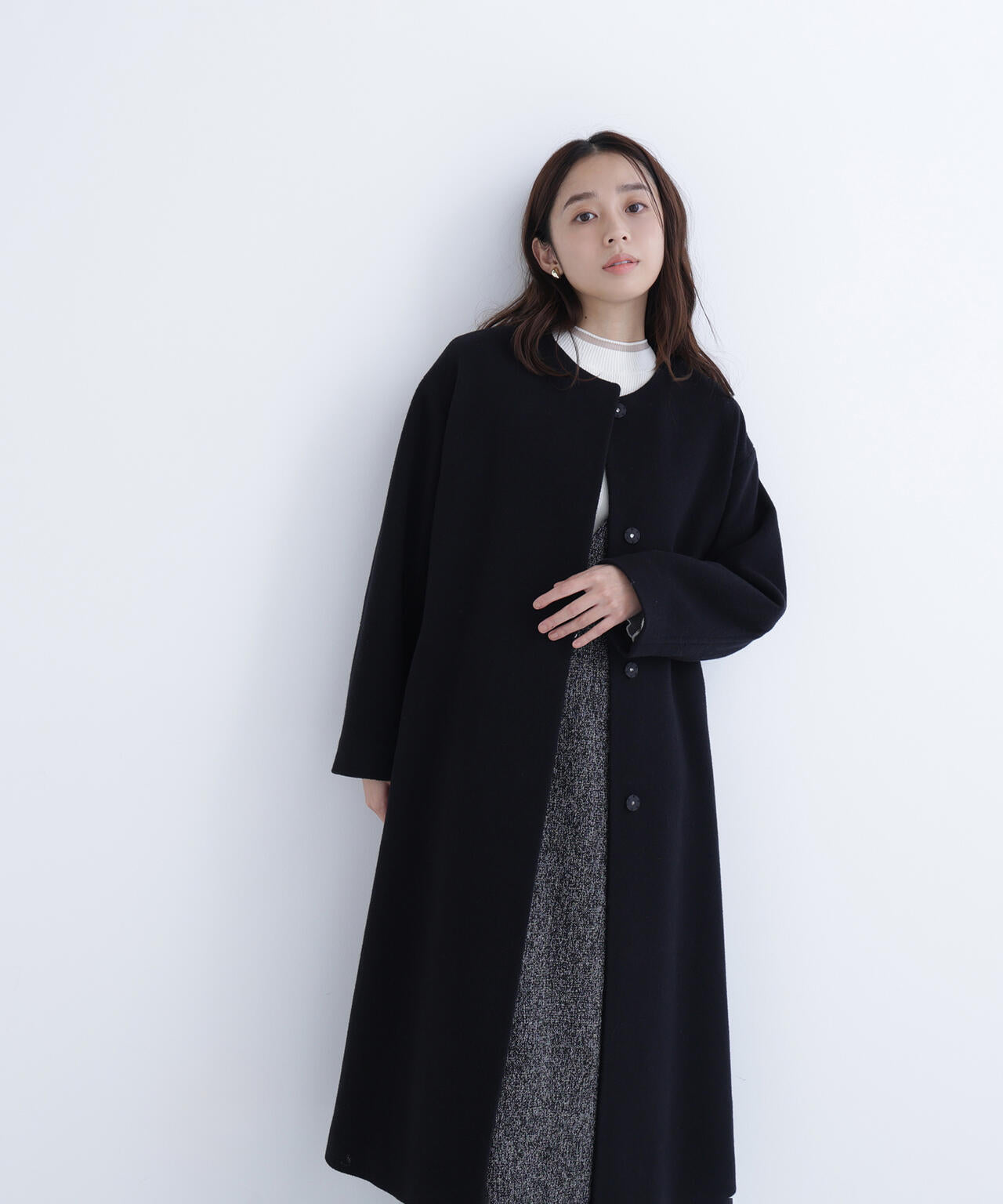 フォルムノーカラーロングコート | NATURAL BEAUTY BASIC（ナチュラル