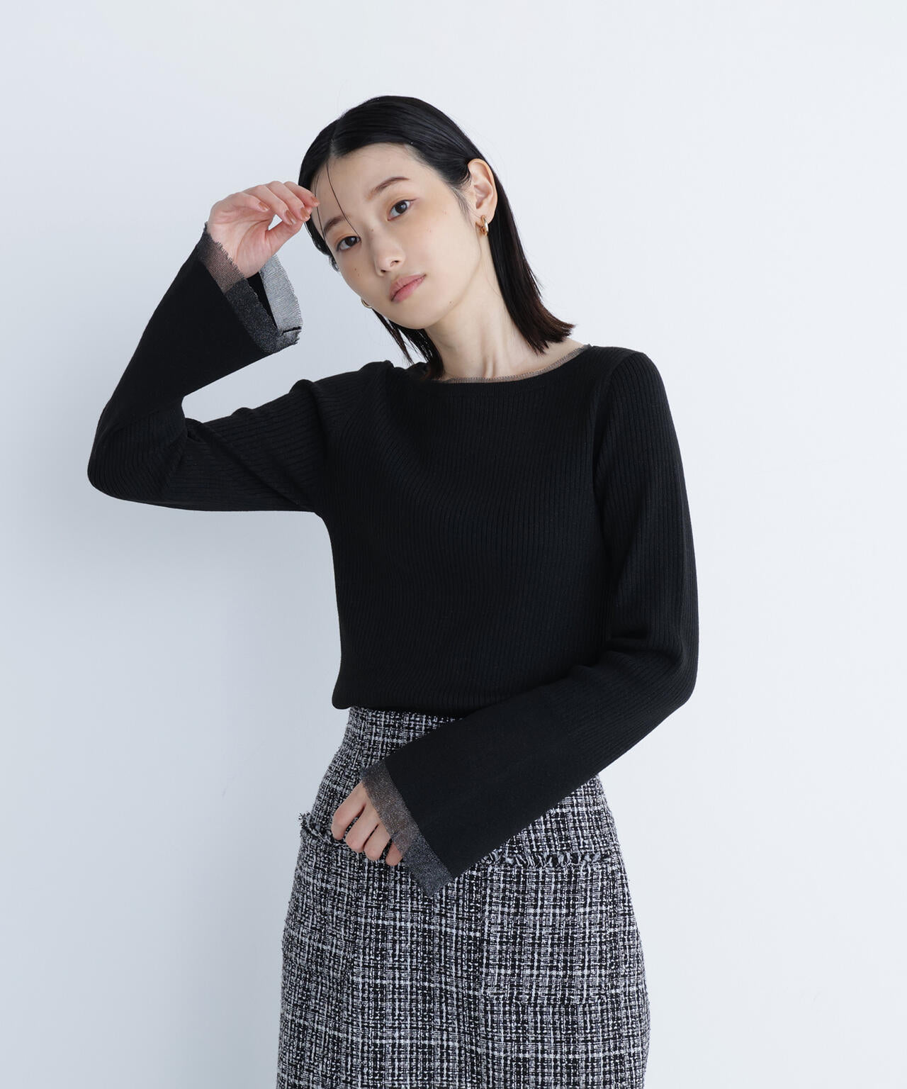 ボートネックフレアカフスニット | NATURAL BEAUTY BASIC（ナチュラル