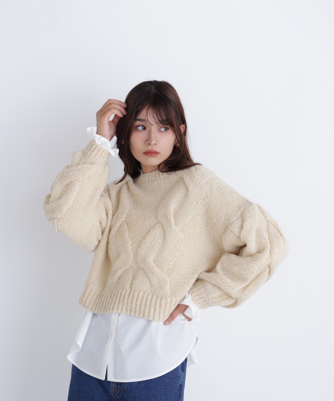 Oggi掲載】クロップドビッグケーブルニット | NATURAL BEAUTY BASIC