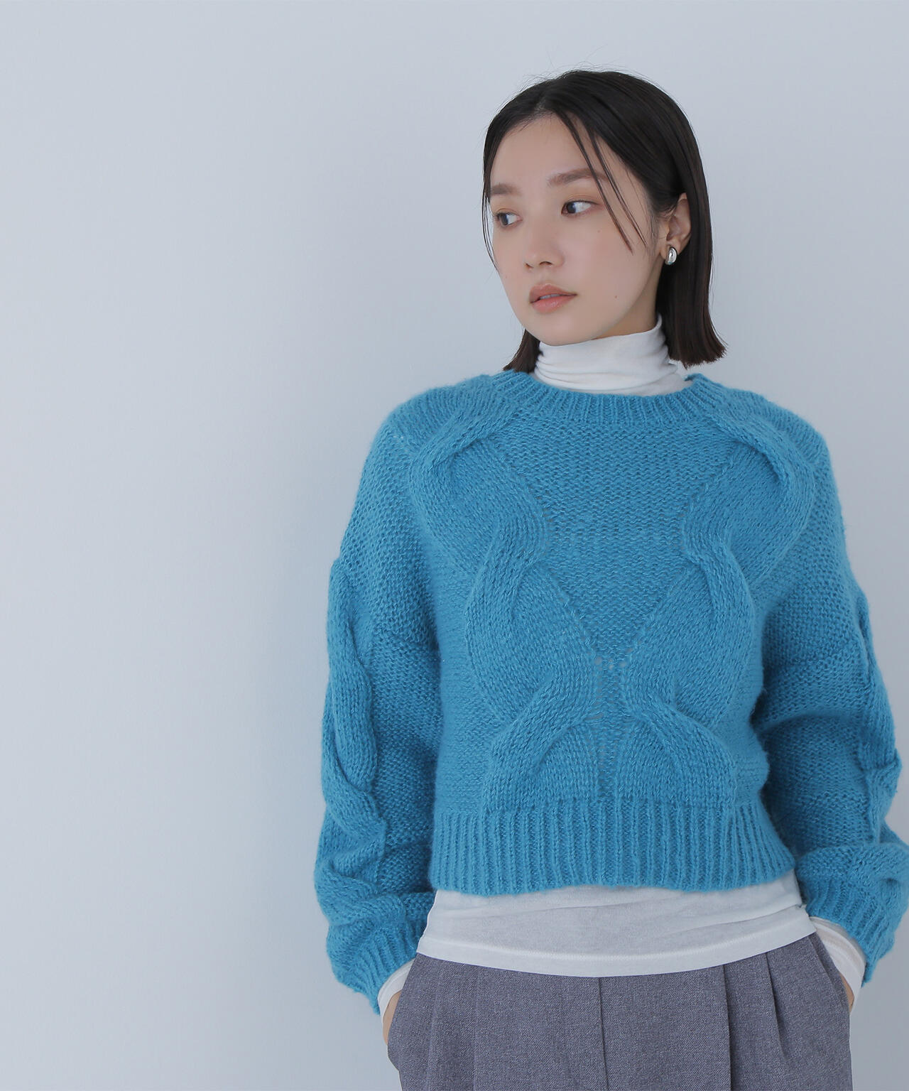 Oggi掲載】クロップドビッグケーブルニット | NATURAL BEAUTY BASIC