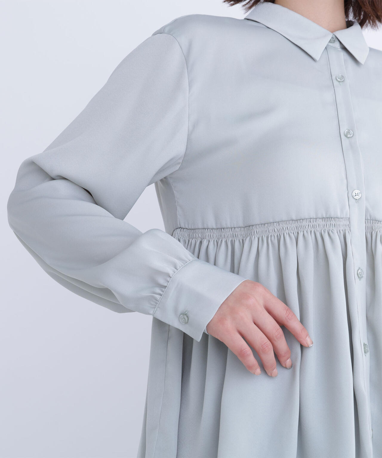 サテンペプラムブラウス | NATURAL BEAUTY BASIC（ナチュラル