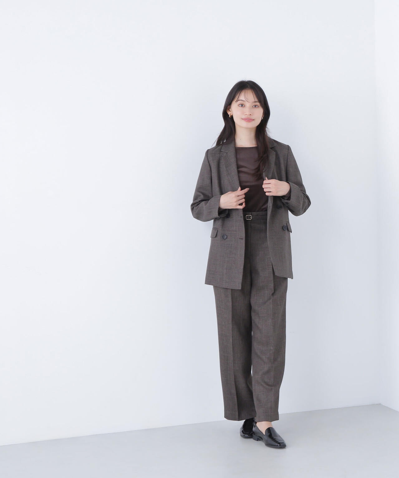 シャークスキン SETUPストレートテーパードパンツ | NATURAL BEAUTY