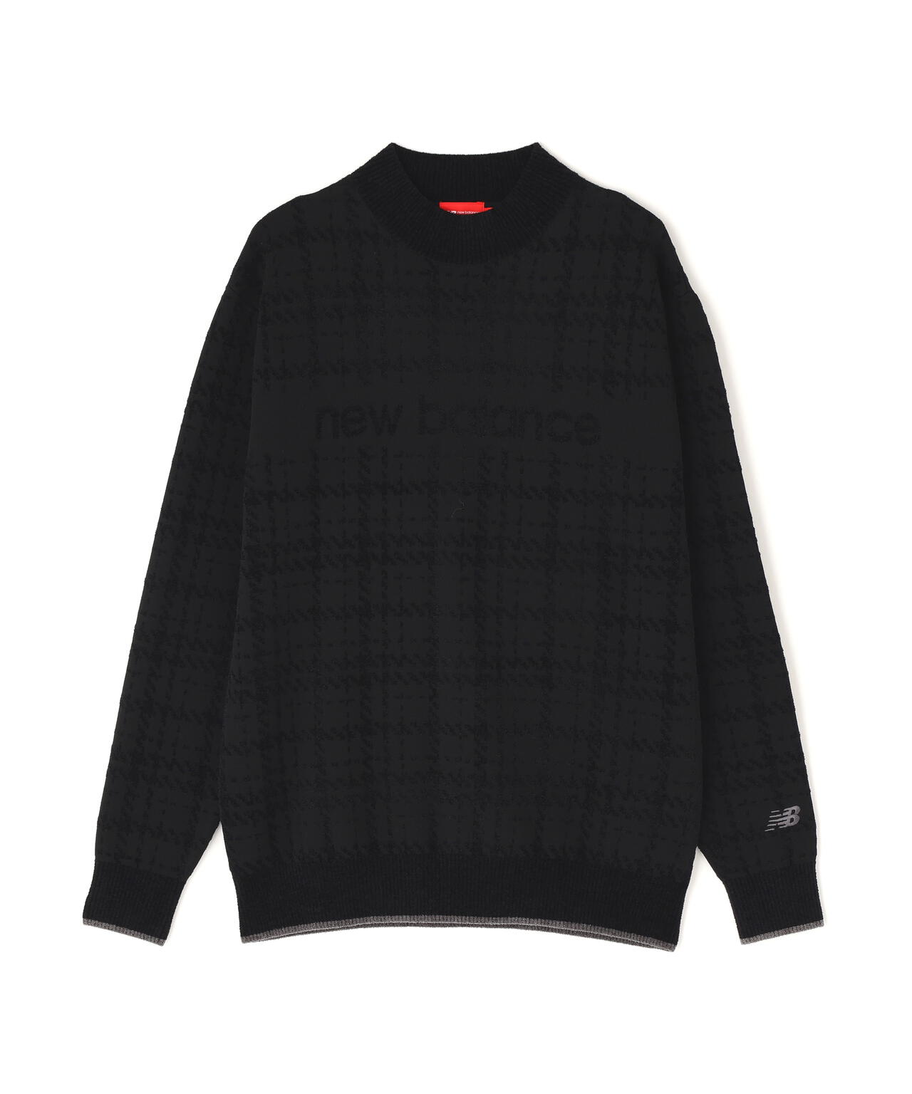 グレンチェック柄 モックネック ニット プルオーバー (MENS) | new