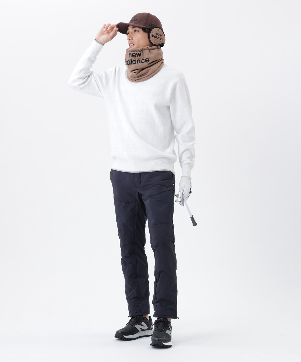 グレンチェック柄 モックネック ニット プルオーバー (MENS) | new