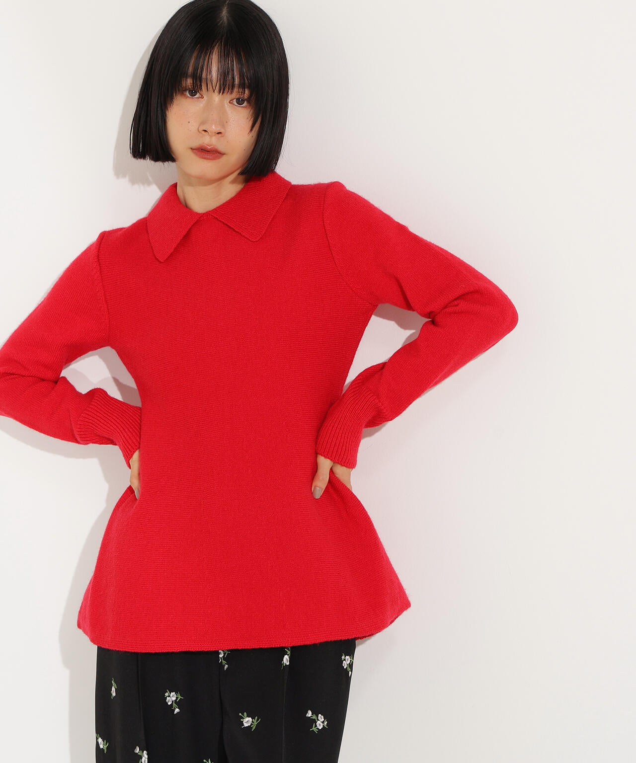 襟付きペプラムニット | N. Natural Beauty Basic*（エヌ ナチュラル