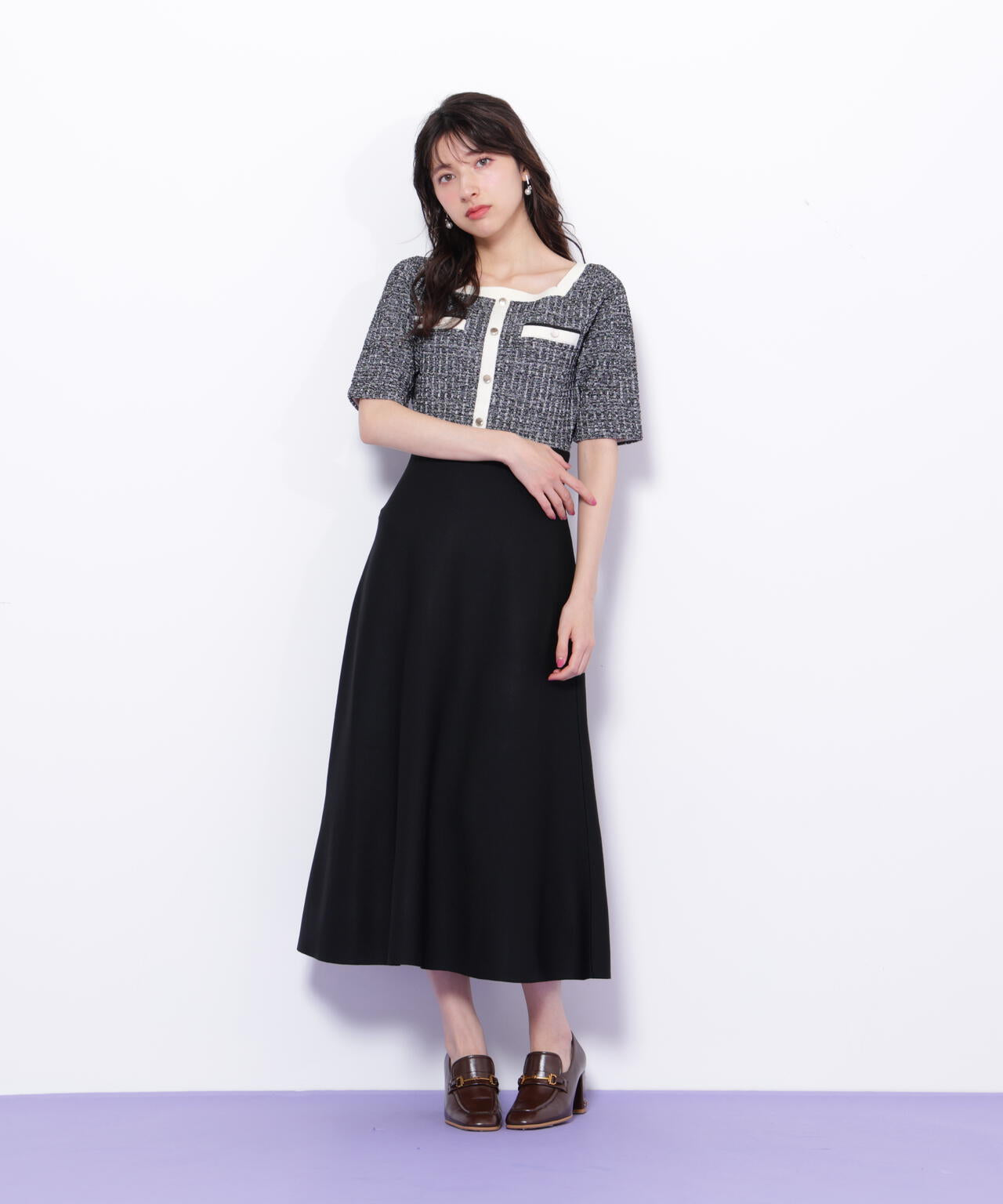 ミックスツイード切替ニットワンピース | JILL by JILL STUART（ジル