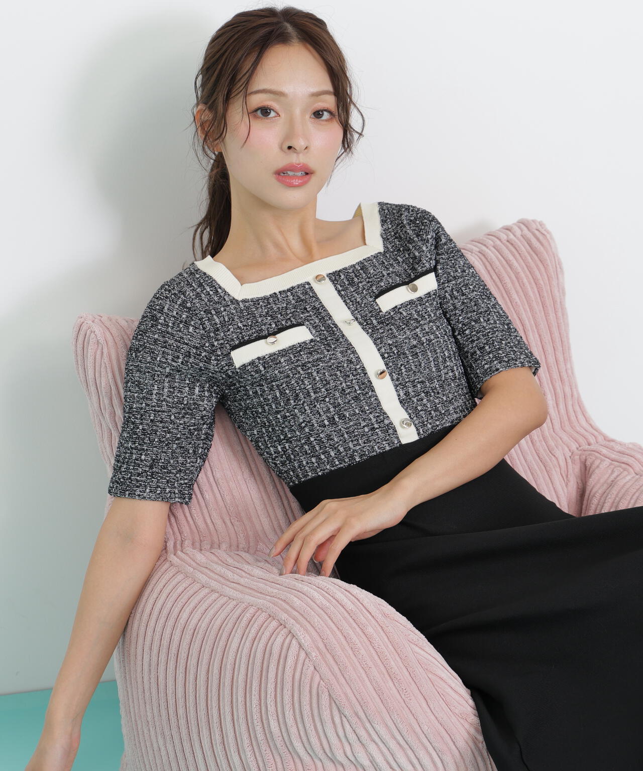 ミックスツイード切替ニットワンピース | JILL by JILL STUART（ジル