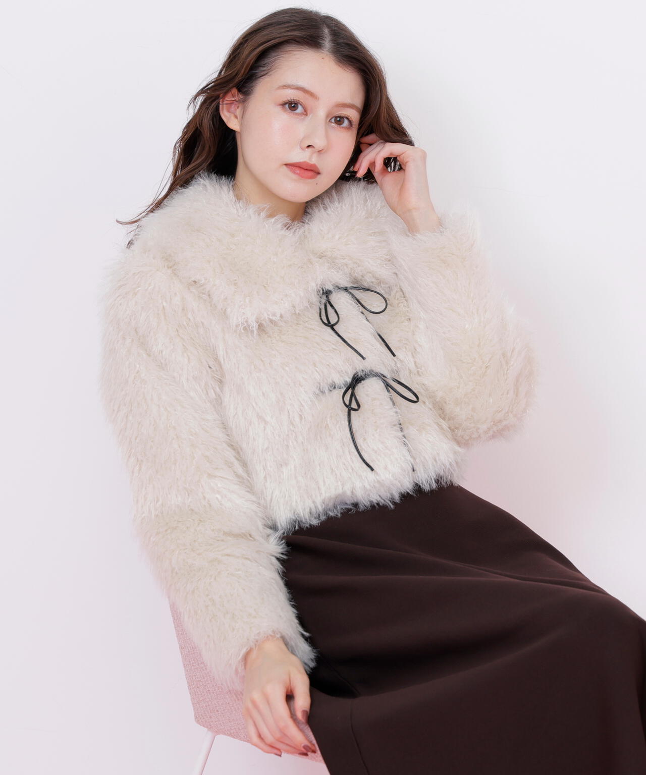 リボンダッフルショートファーコート | JILL by JILL STUART（ジル