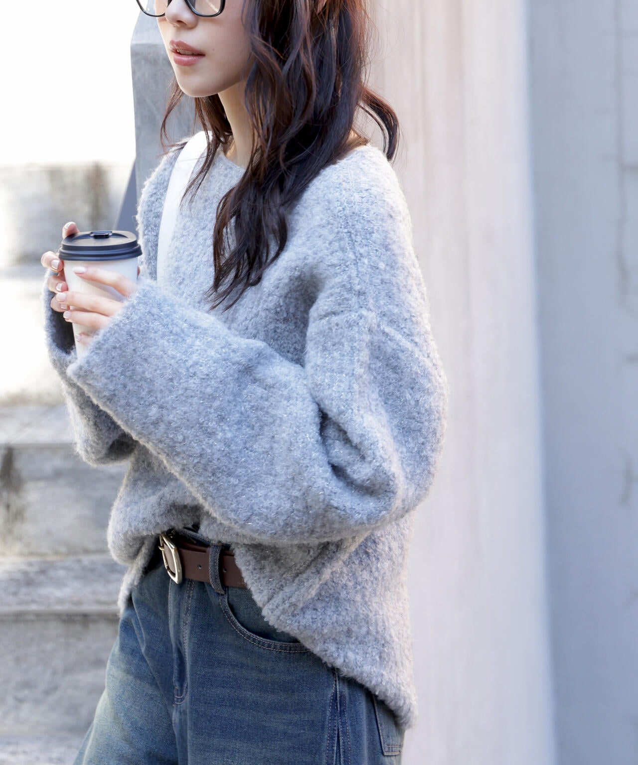 ラメミックスブークレー畔ニット | FREE'S MART（フリーズマート