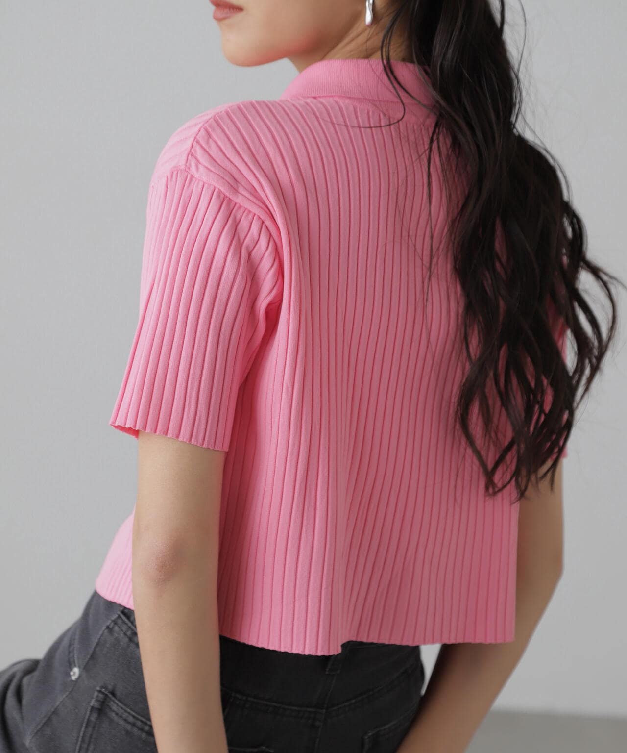 襟付き半袖ジップニットカーディガン | FREE'S MART（フリーズマート