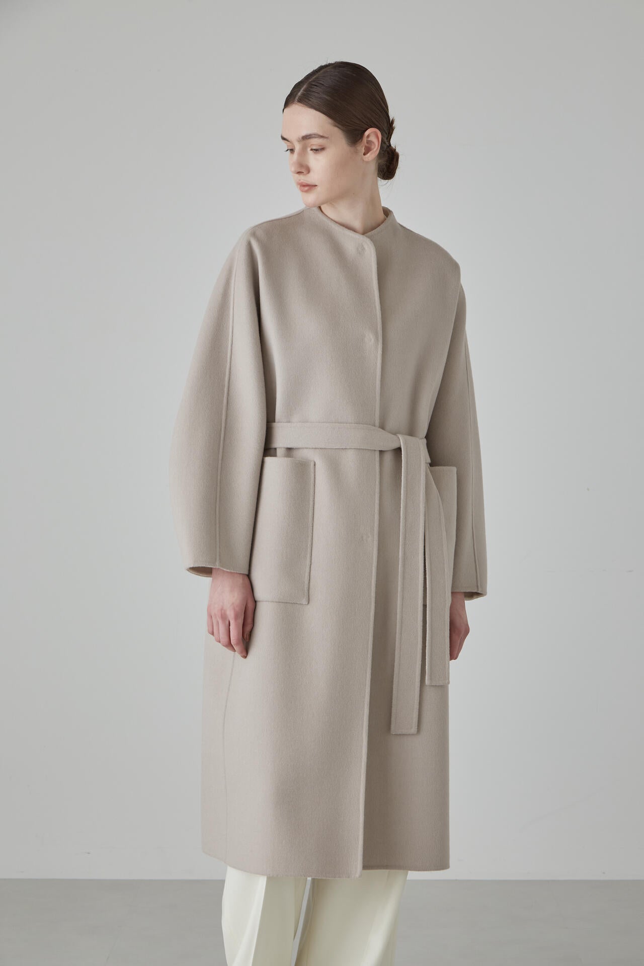 カシミヤ混 2TONE リバーロングコート | ADORE（アドーア） ｜【公式