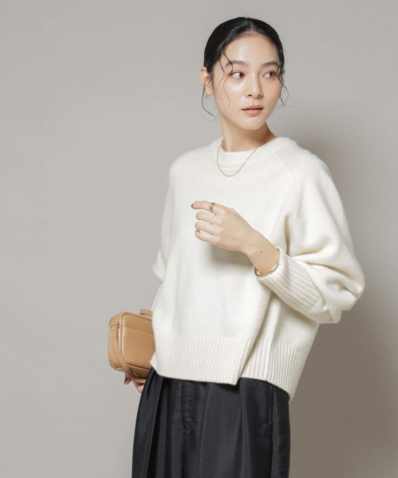 AQUAウールカシミヤクルーネックニットプルオーバー | NANO universe
