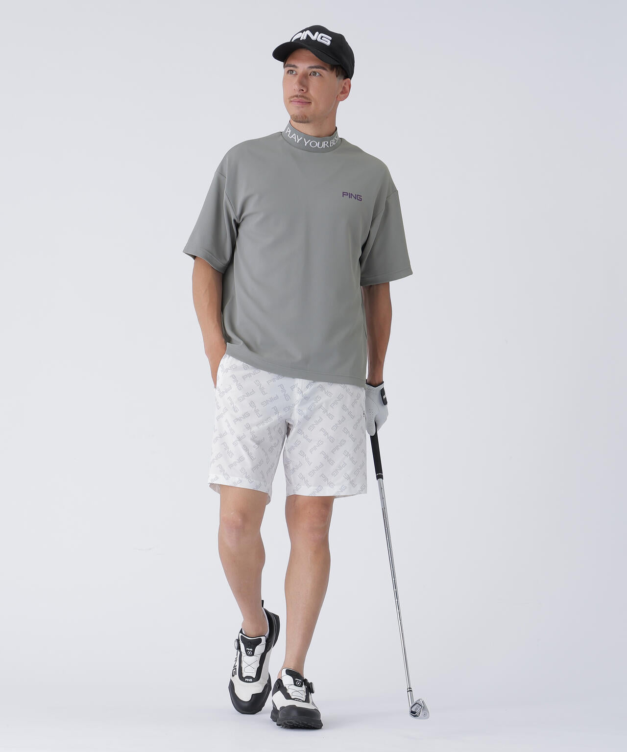 PING APPAREL】Wメッシュ アセイヤーン半袖ハイネックシャツ ＜EARLY