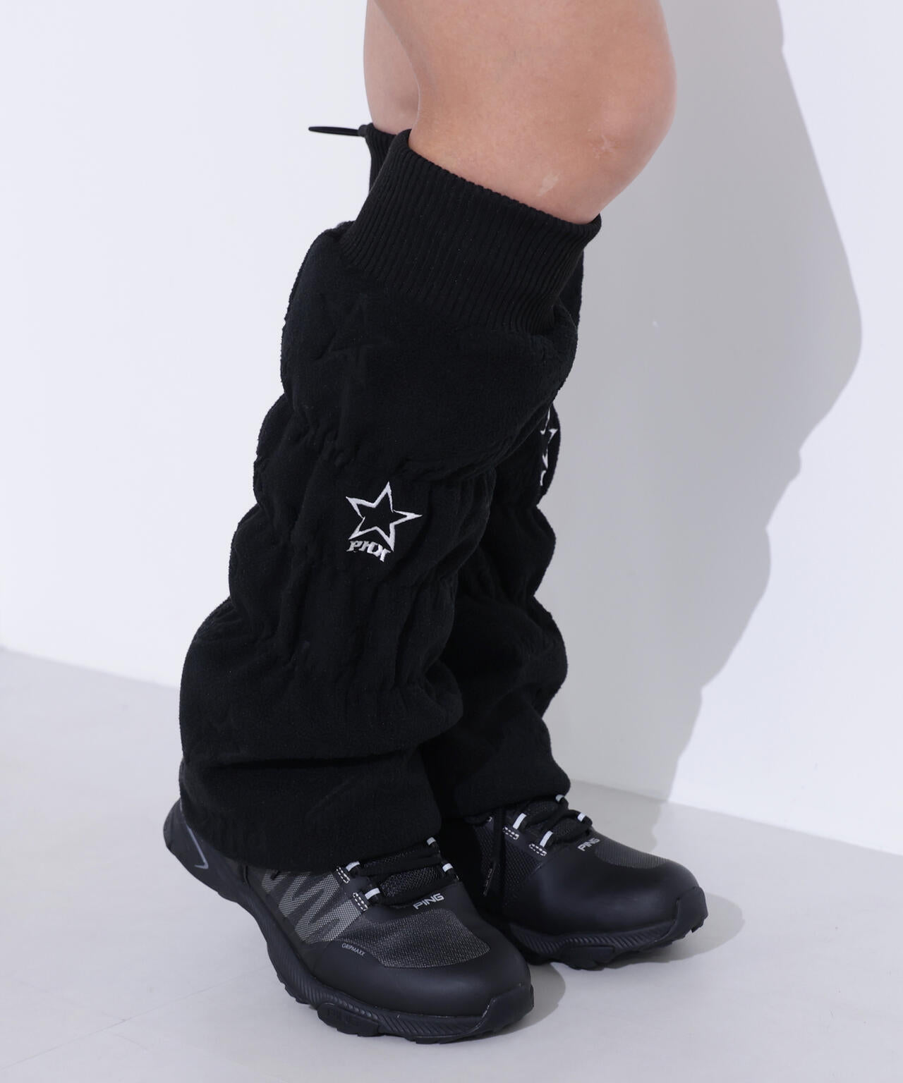PING APPAREL】フリースエンボス柄レッグウォーマー ＜LADIES LINE