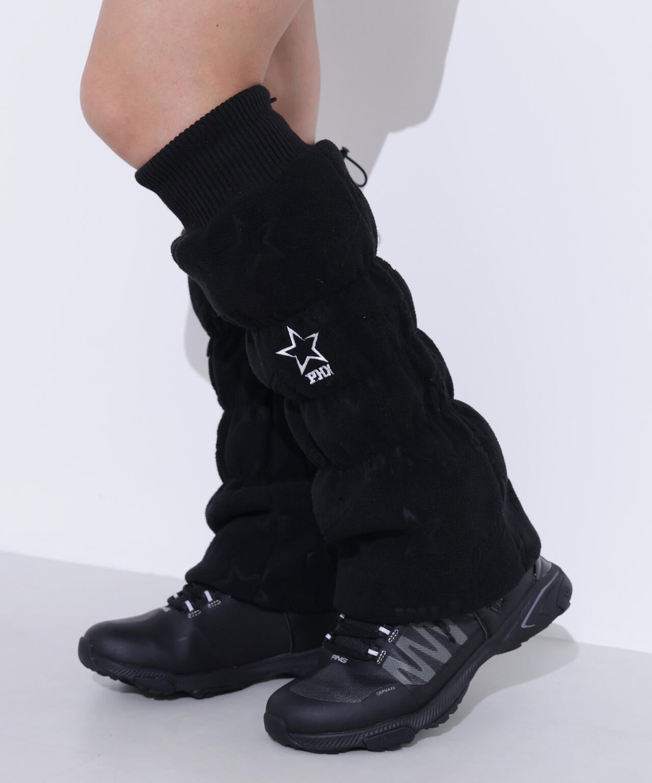 PING APPAREL】フリースエンボス柄レッグウォーマー ＜LADIES LINE
