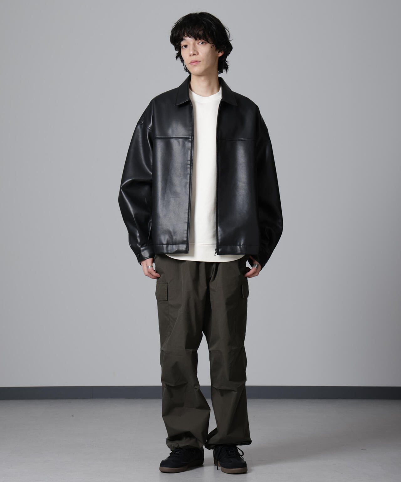 WEB限定/フェイクレザーオーバーブルゾン | NANO universe（ナノ
