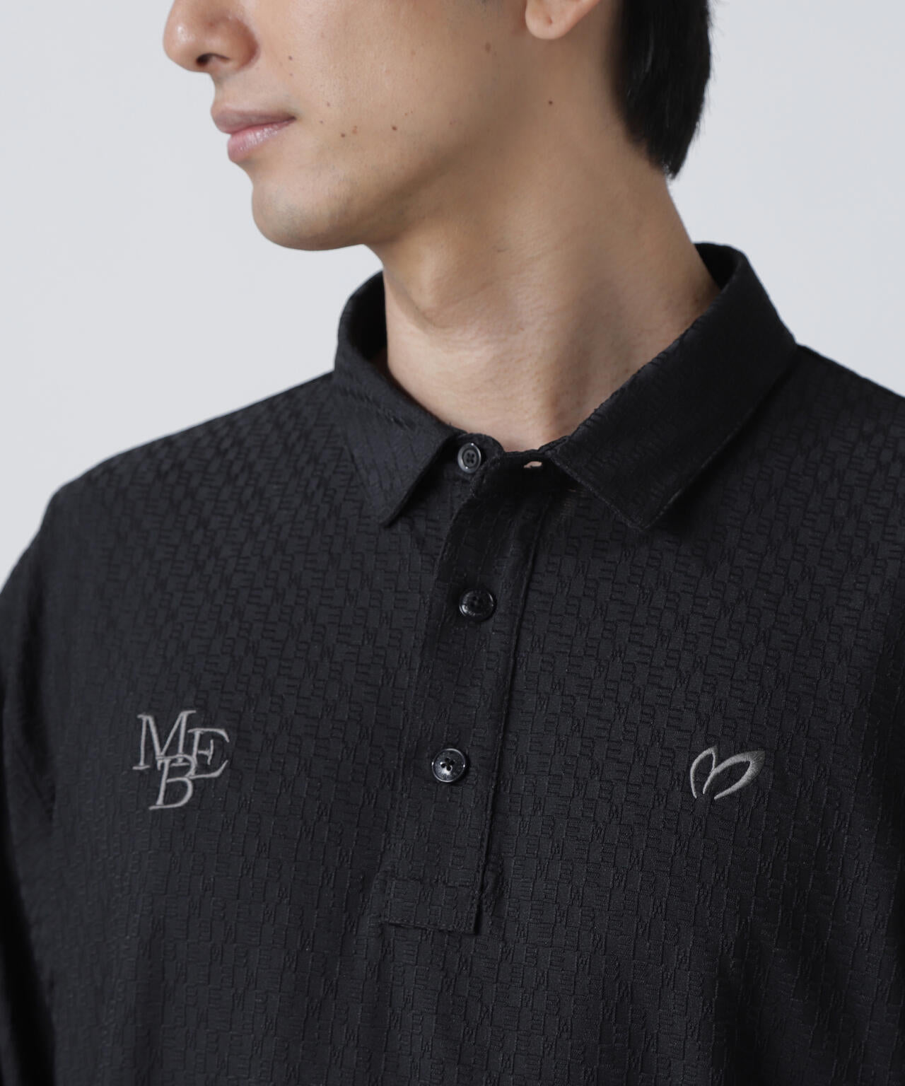 マスターバニーメンズ 長袖 ポロシャツ ワンポイントロゴサイズ6