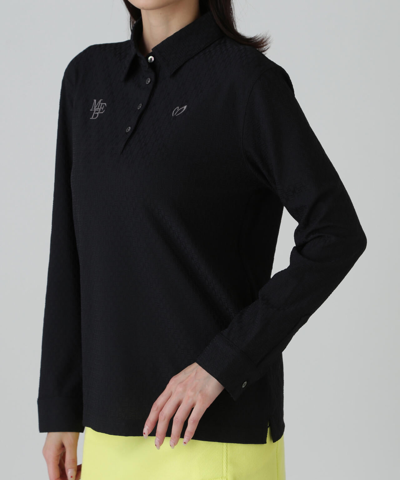 マスターバニーメンズ 長袖 ポロシャツ ワンポイントロゴサイズ6