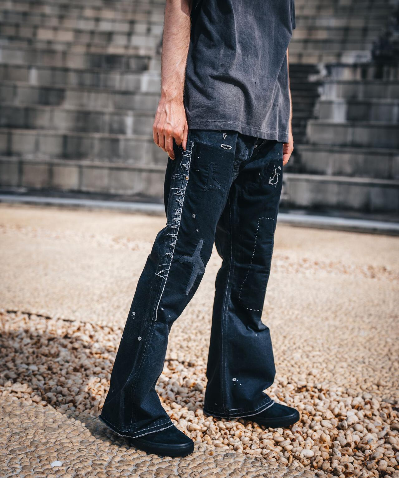 SAINT MICHAEL/セントマイケル/DOUBLE KNEE/DACK/BLACK | ROYAL FLASH