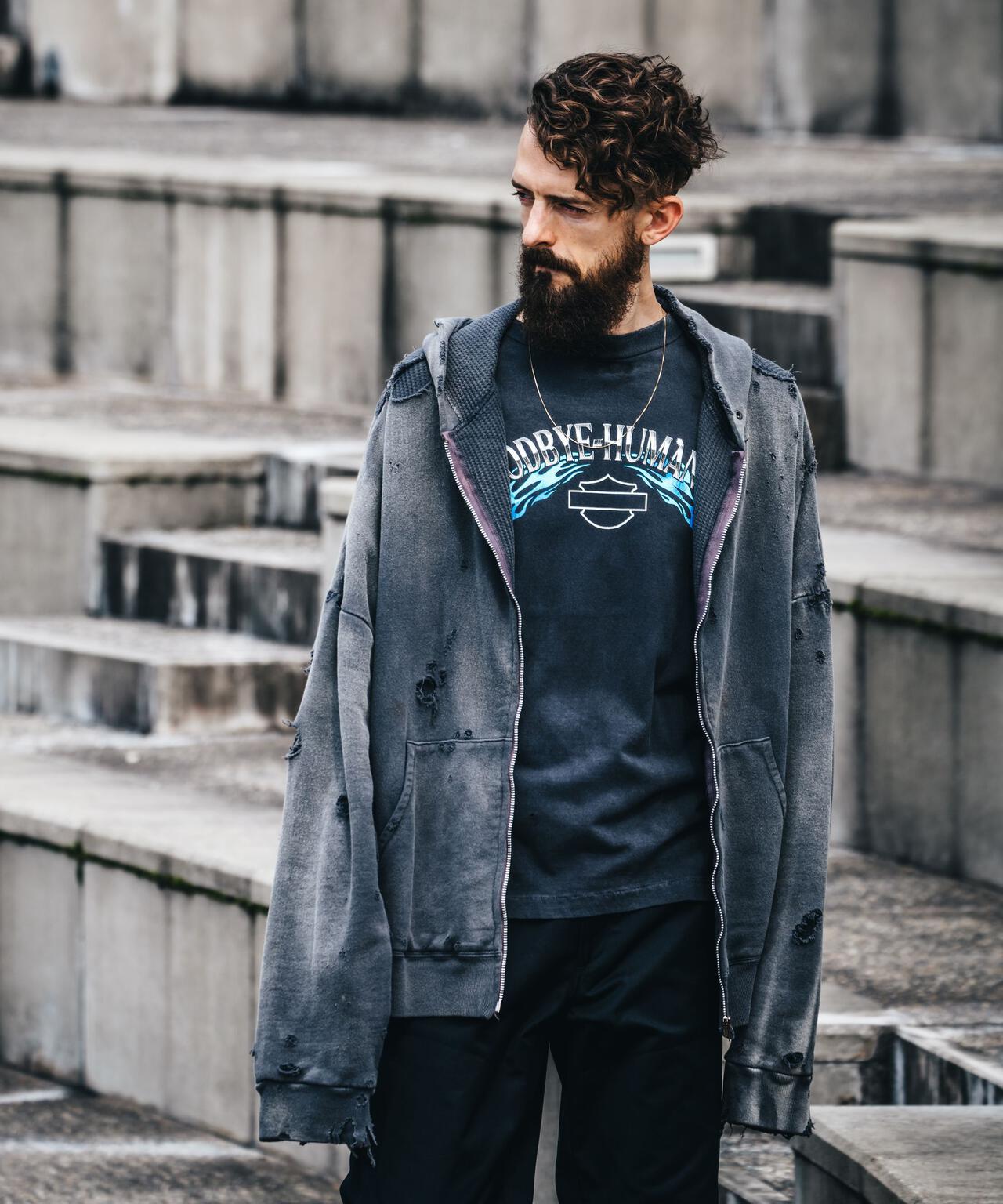 SAINT MICHAEL/セントマイケル/HOODIE/DBL-FC ZIP/CHARCOAL | ROYAL