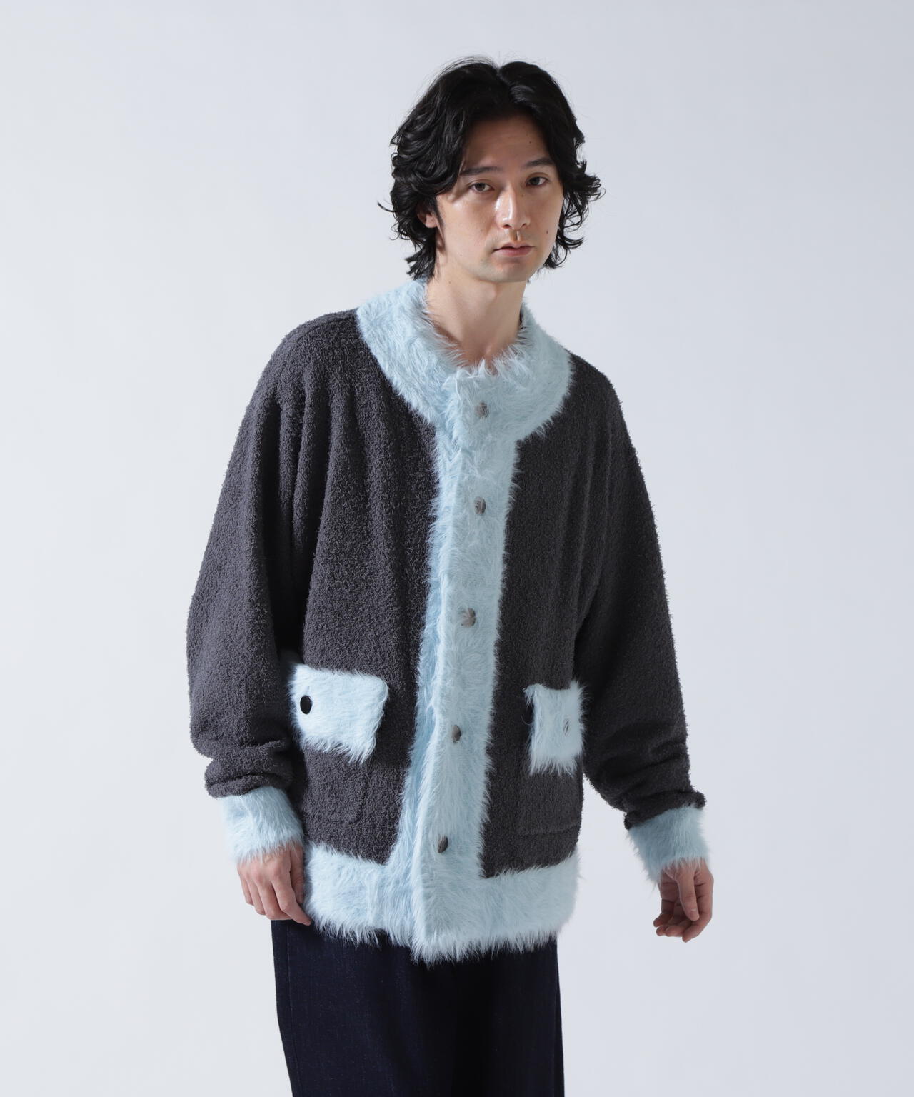 amok /アモク/COLLARLESS KNIT JACKET | ROYAL FLASH（ロイヤル