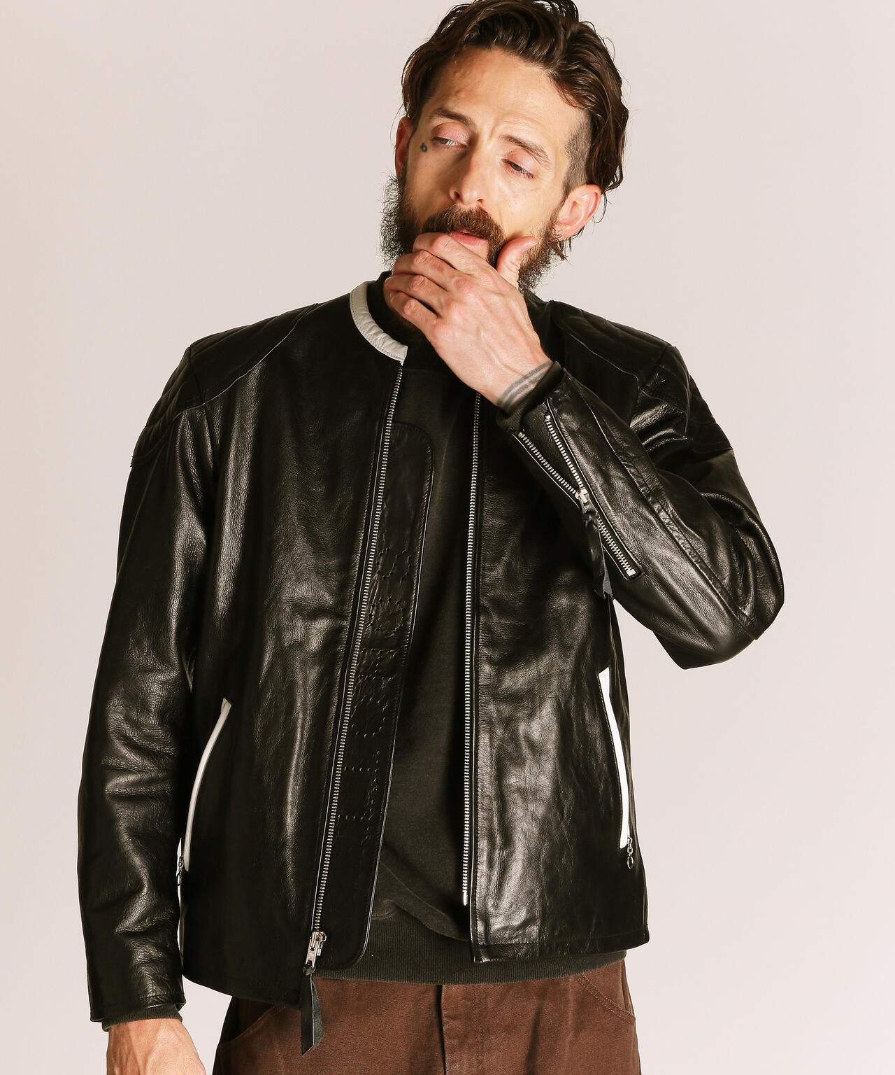 NOCOLLAR RACING JACKET/ノーカラーレーシングジャケット | Schott