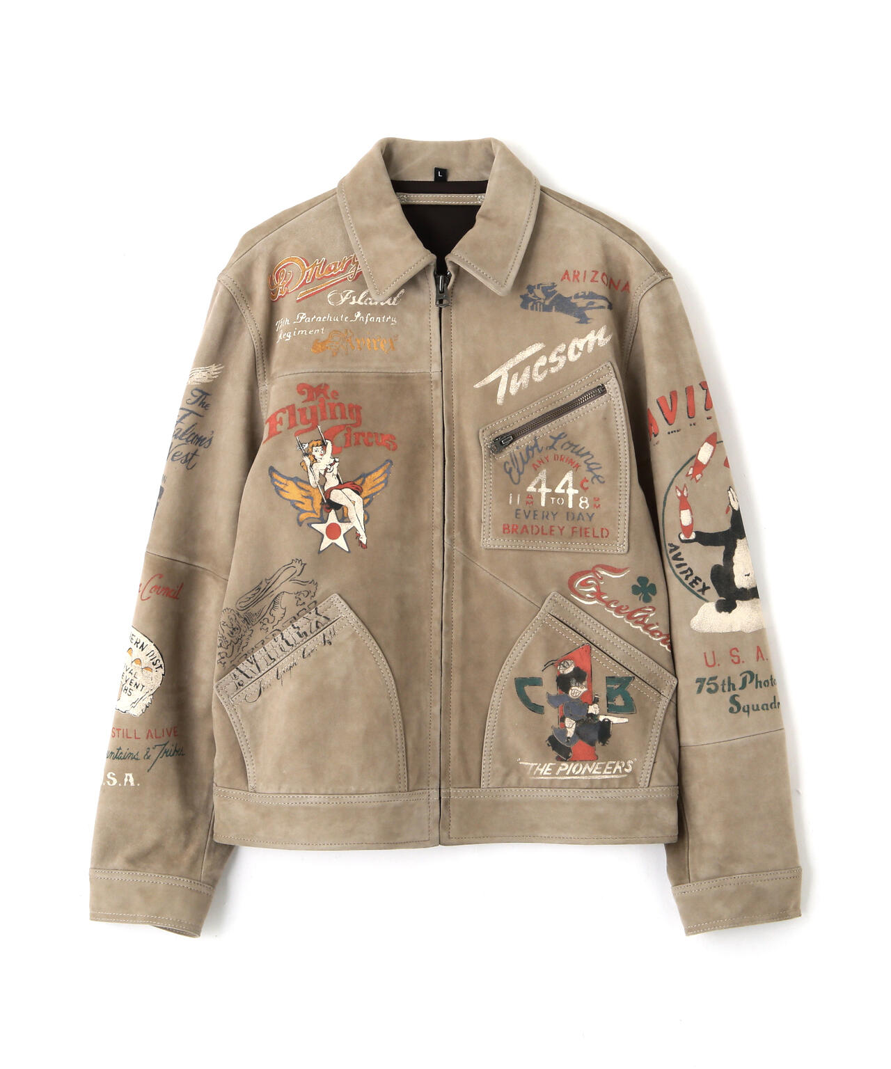 RESTORE COLLECTION》SHEEP SUEDE TRACK JACKET ”HISTORY GRAPHIC