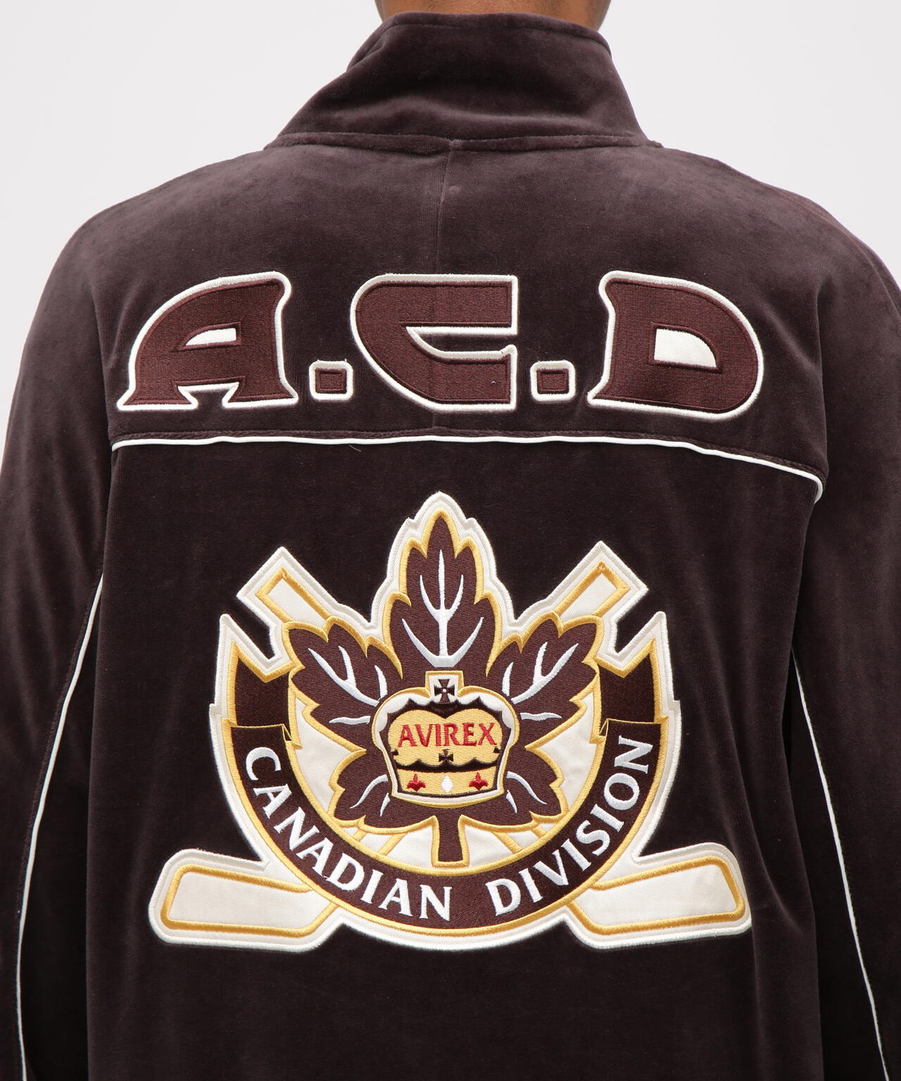 VELOUR RAGLAN SLEEVE STAND ZIP A.C.D | AVIREX（アヴィレックス