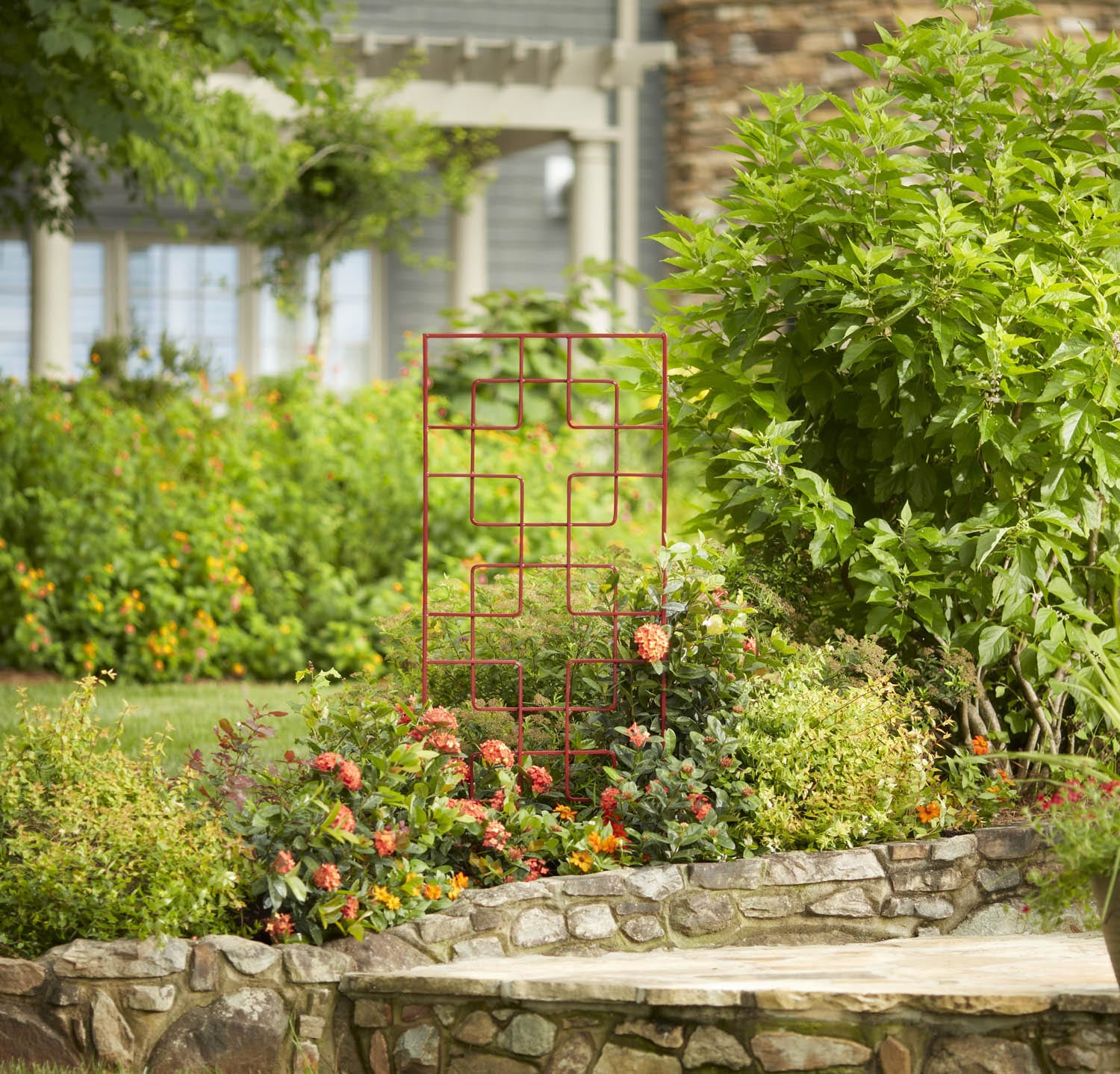 Garden Treasures Garden Trellis 24-in W x 72-in H Red Zen Garden