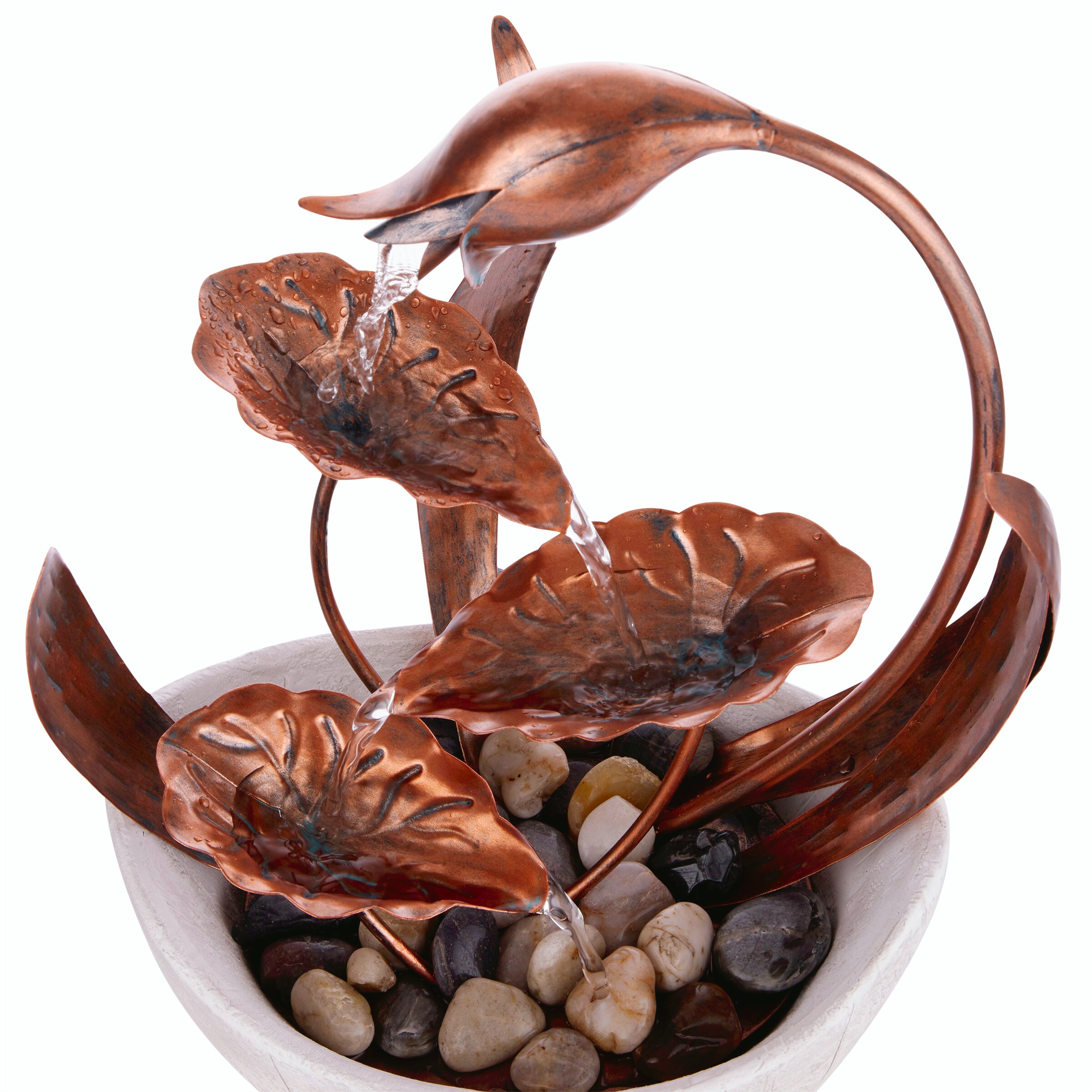 Alpine Corporation 15-in Metal Tabletop Indoor Fountain ZEN918 at