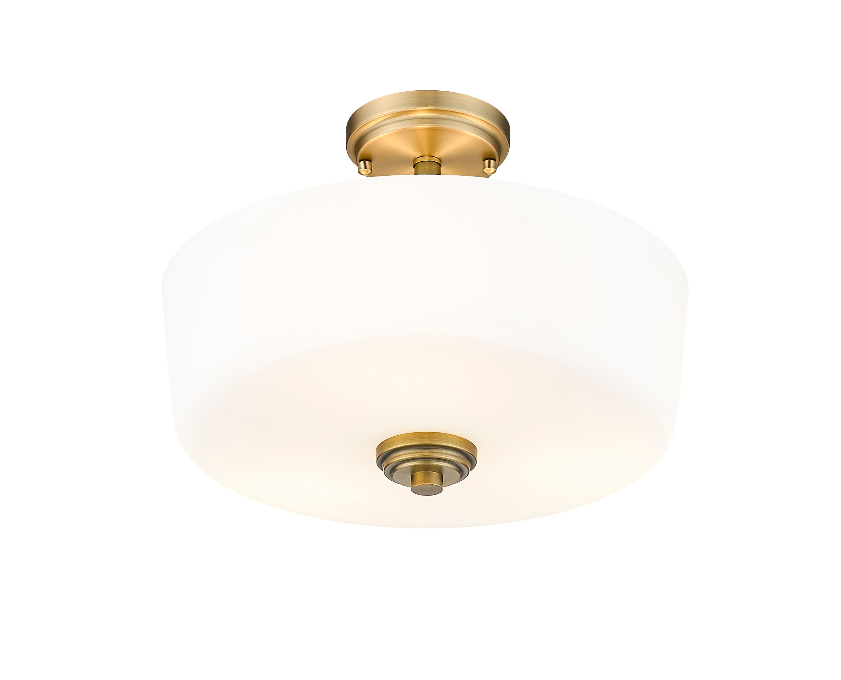 Z-Lite Arlington 3-Light 14.75-in Satin Brass Semi Flush Mount