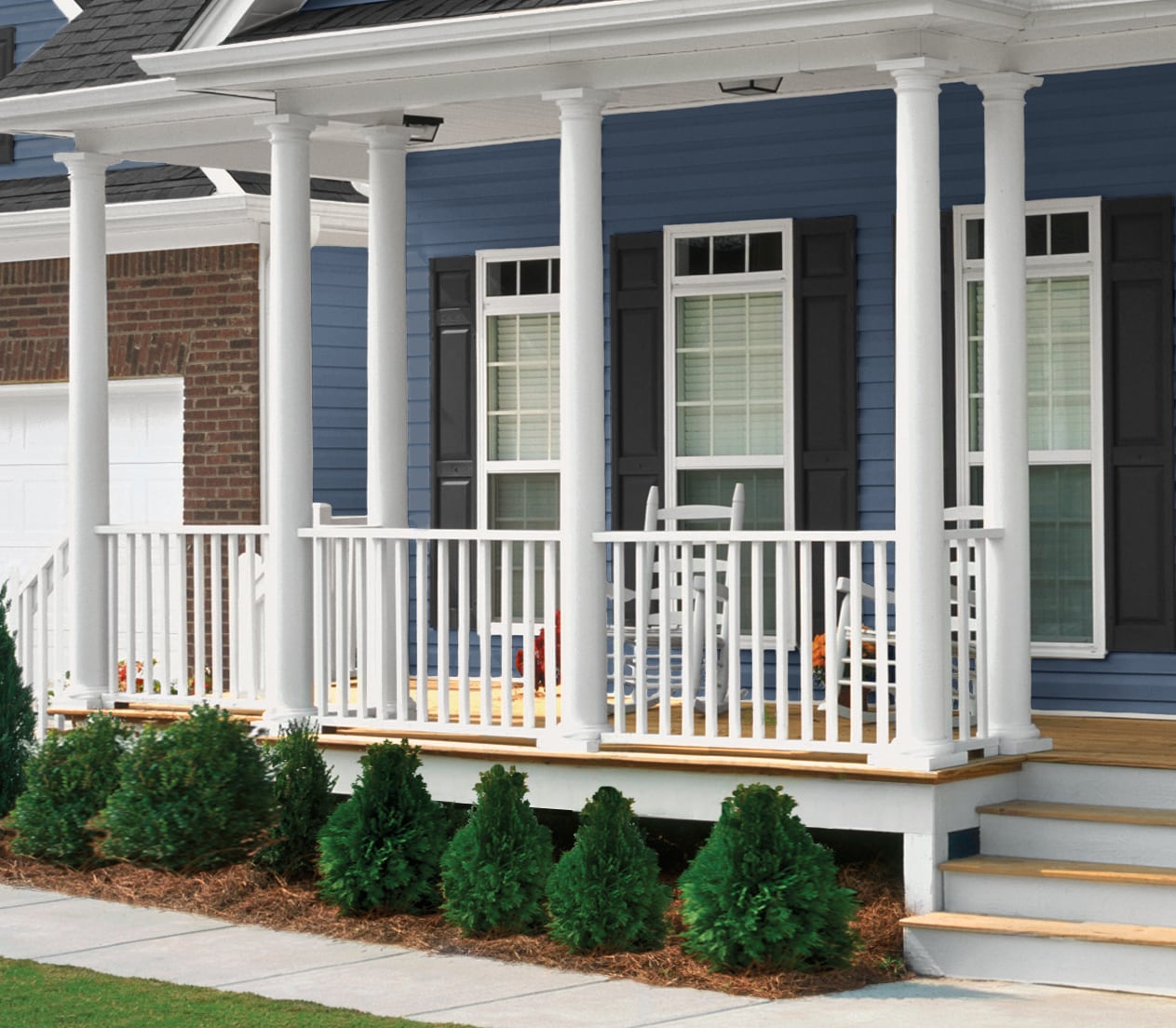 Georgia-Pacific Compass Double 4.5-in Dutch lap Bayou Blue Vinyl