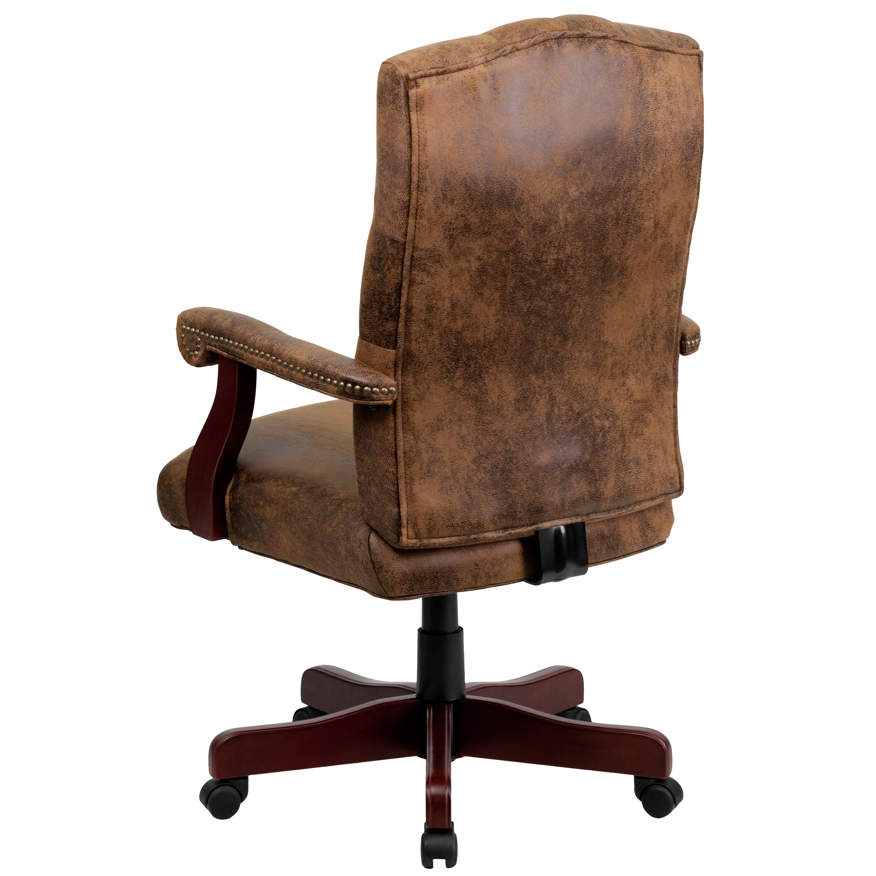 Flash Furniture Derrick Bomber Brown Microfiber/Mahogany Frame